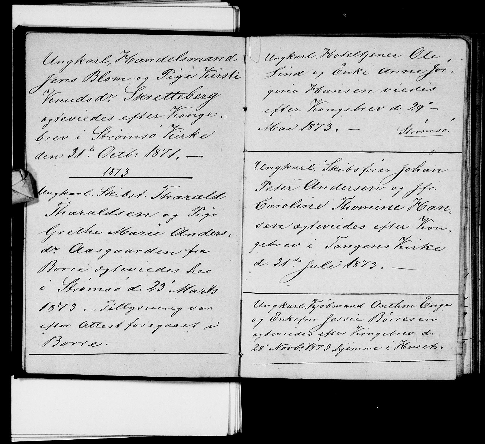 Strømsø kirkebøker, AV/SAKO-A-246/H/Ha/L0003: Banns register no. 3, 1866-1874