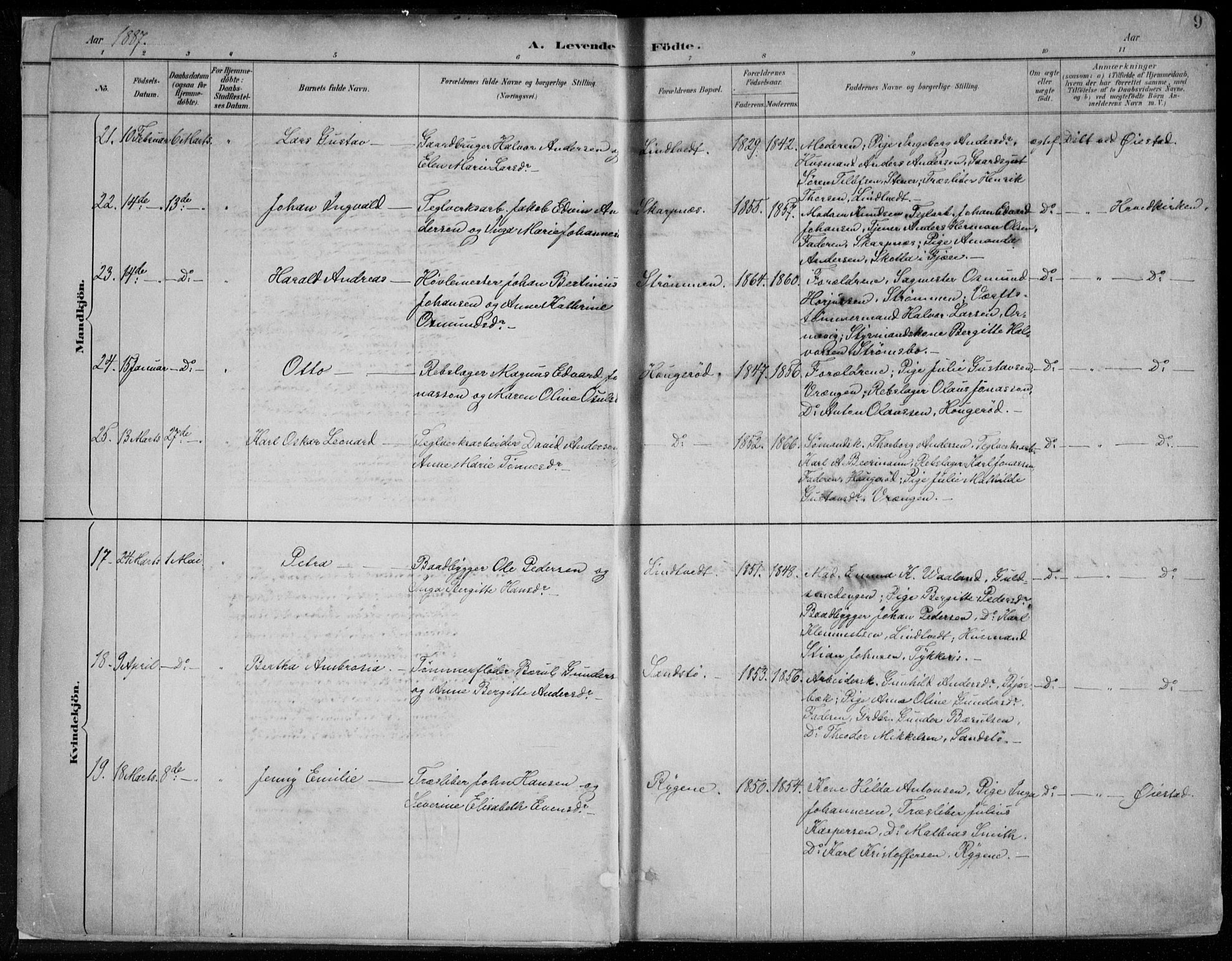 Øyestad sokneprestkontor, AV/SAK-1111-0049/F/Fa/L0017: Parish register (official) no. A 17, 1887-1896, p. 9
