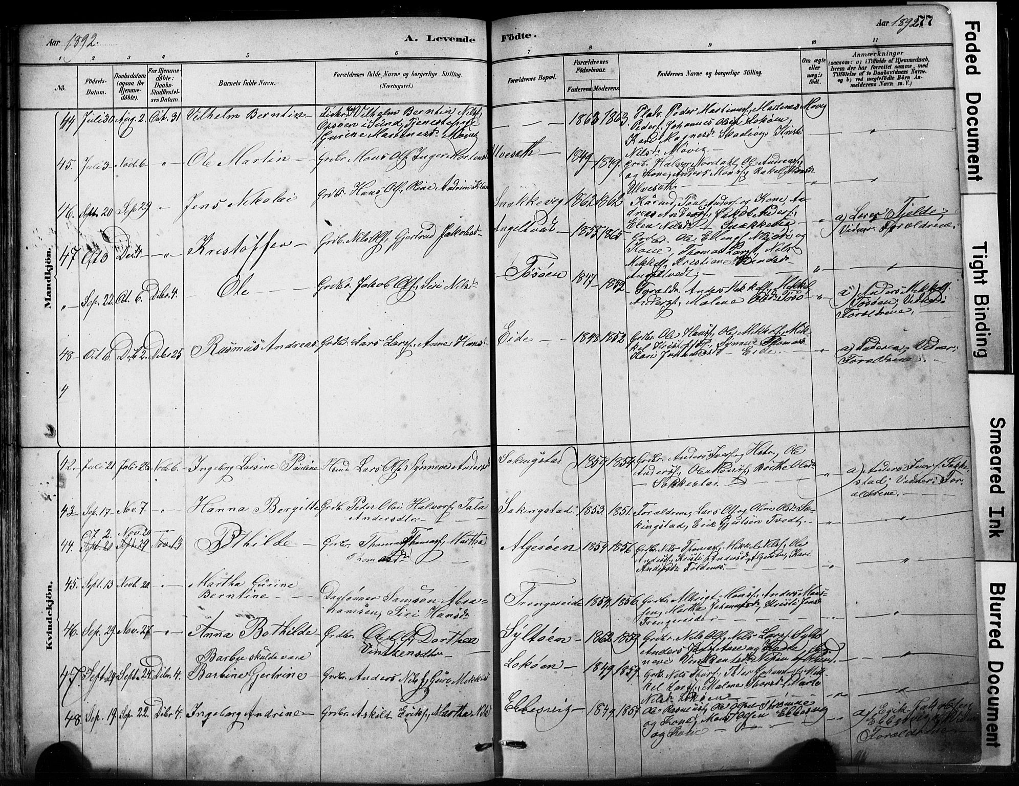 Fjell sokneprestembete, SAB/A-75301/H/Hab: Parish register (copy) no. A 4, 1880-1899, p. 77