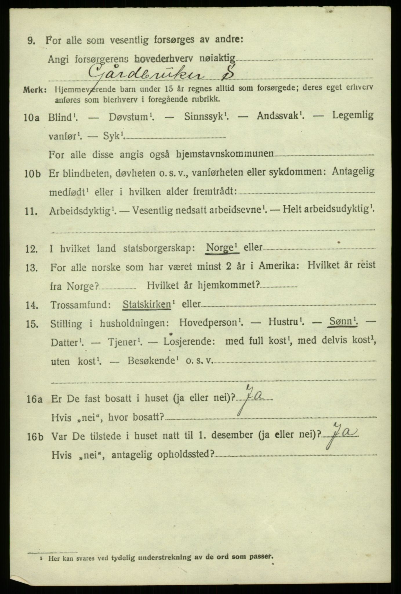 SAB, 1920 census for Alversund, 1920, p. 1999