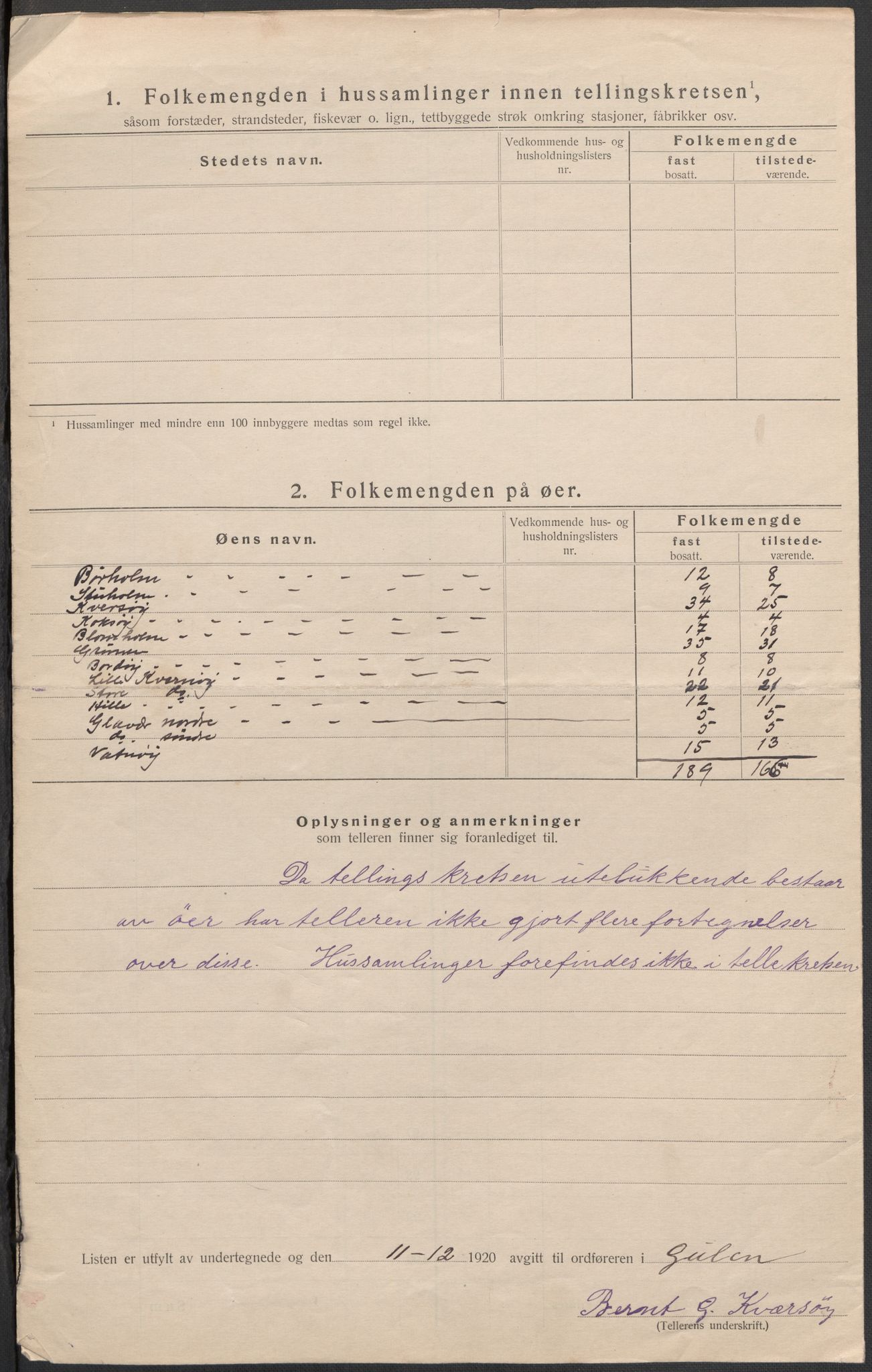 SAB, 1920 census for Gulen, 1920, p. 51