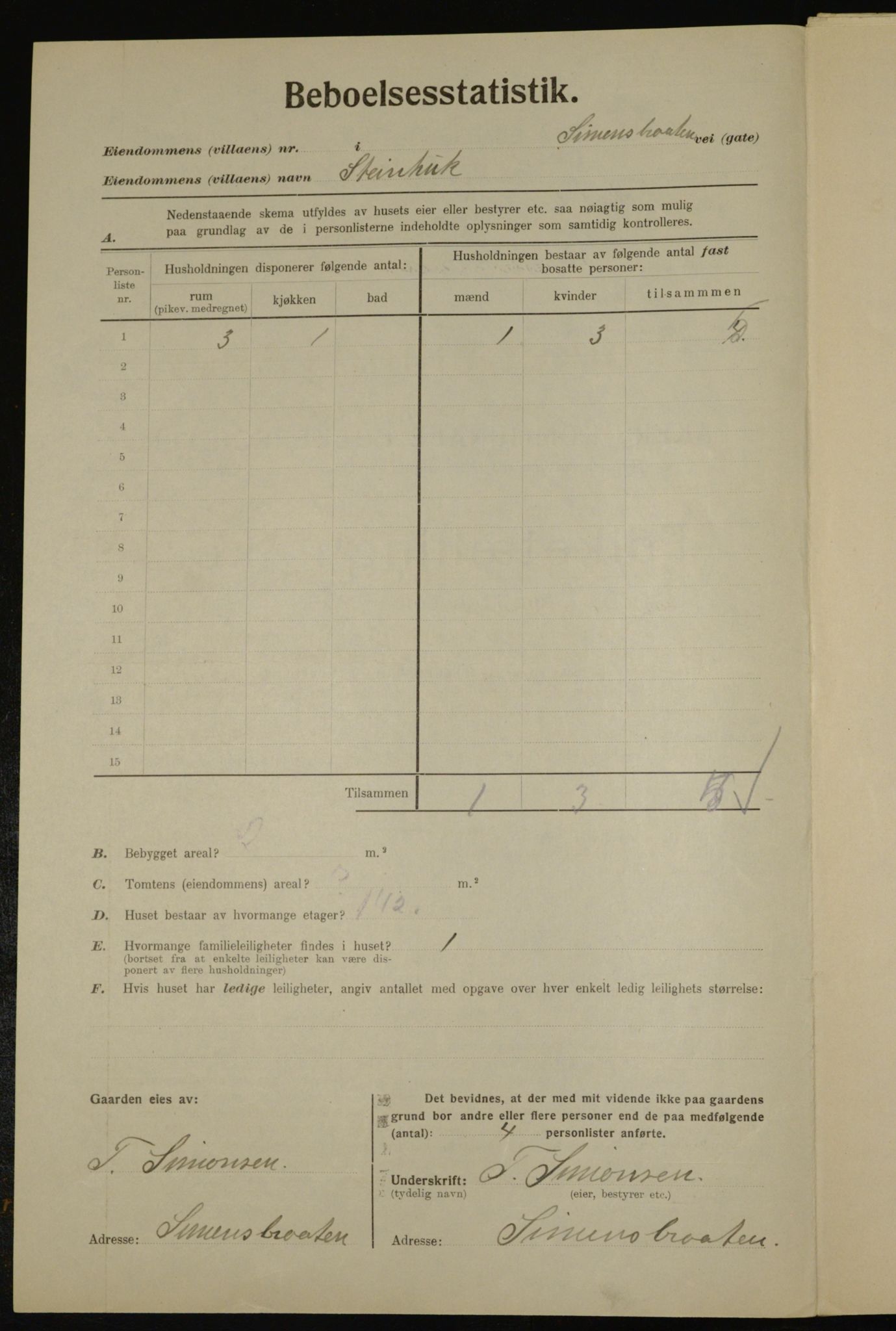 , Municipal Census 1923 for Aker, 1923, p. 45303