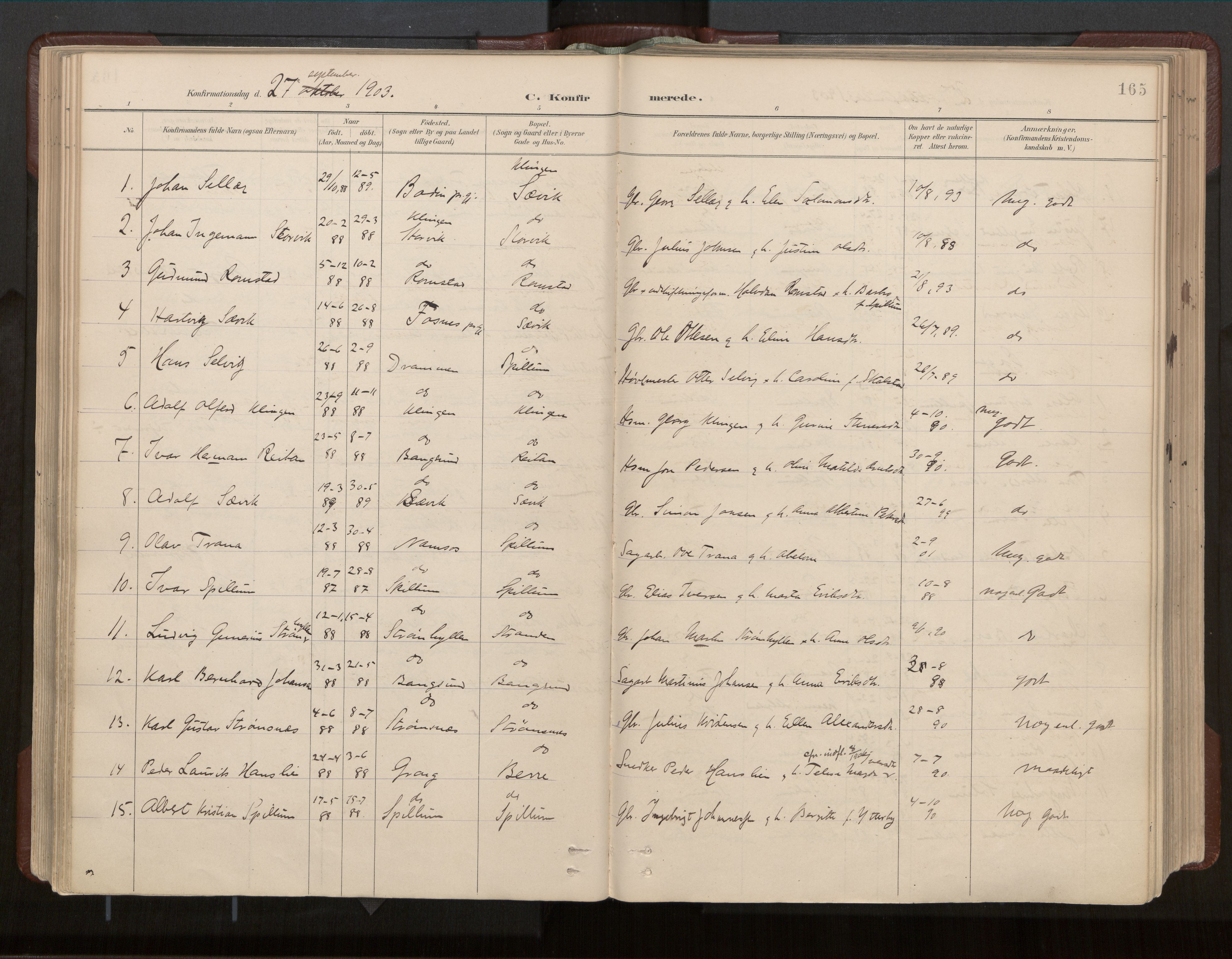 Ministerialprotokoller, klokkerbøker og fødselsregistre - Nord-Trøndelag, SAT/A-1458/770/L0589: Parish register (official) no. 770A03, 1887-1929, p. 165