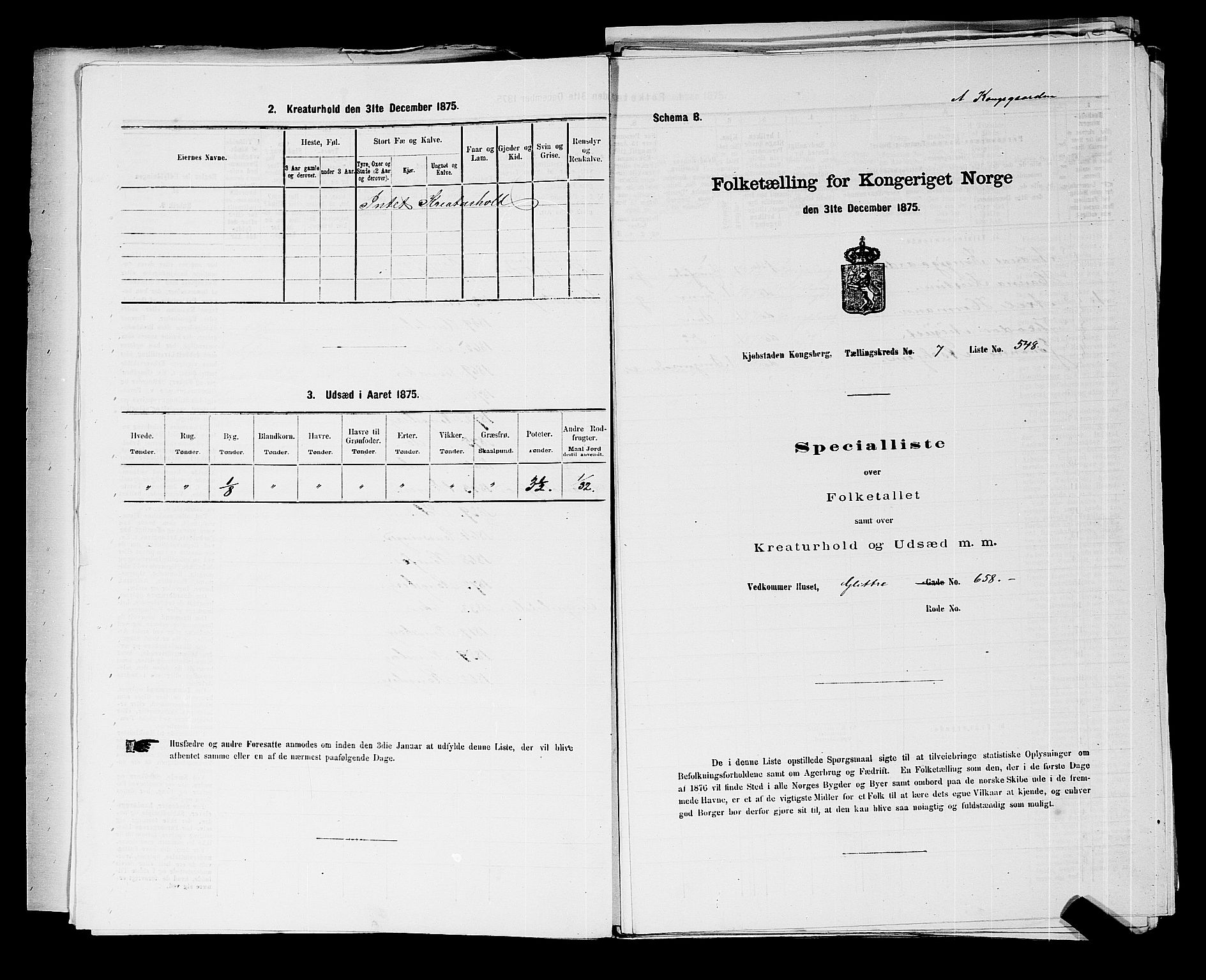 SAKO, 1875 census for 0604B Kongsberg/Kongsberg, 1875, p. 1212