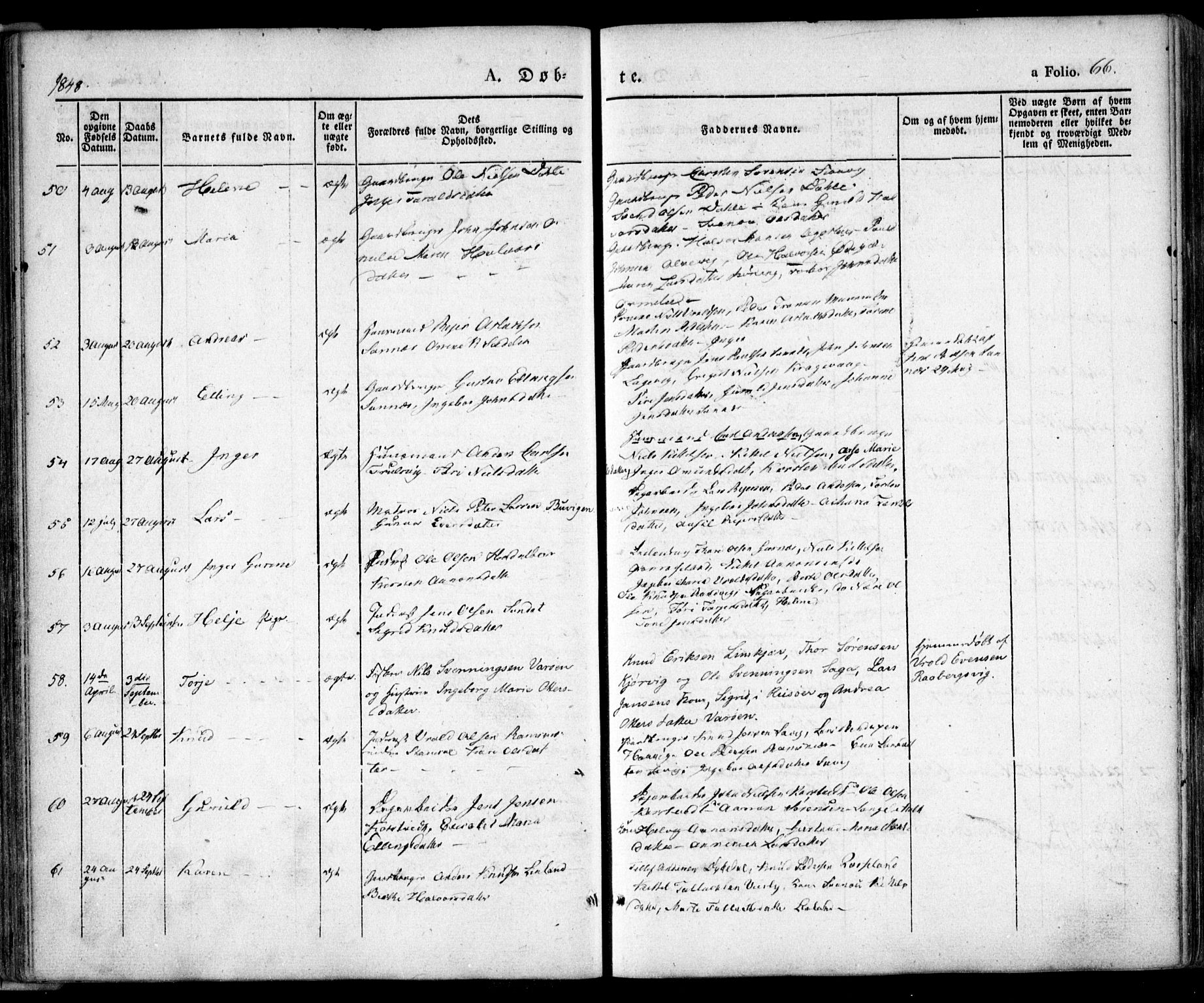 Søndeled sokneprestkontor, SAK/1111-0038/F/Fa/L0002: Parish register (official) no. A 2, 1839-1860, p. 66