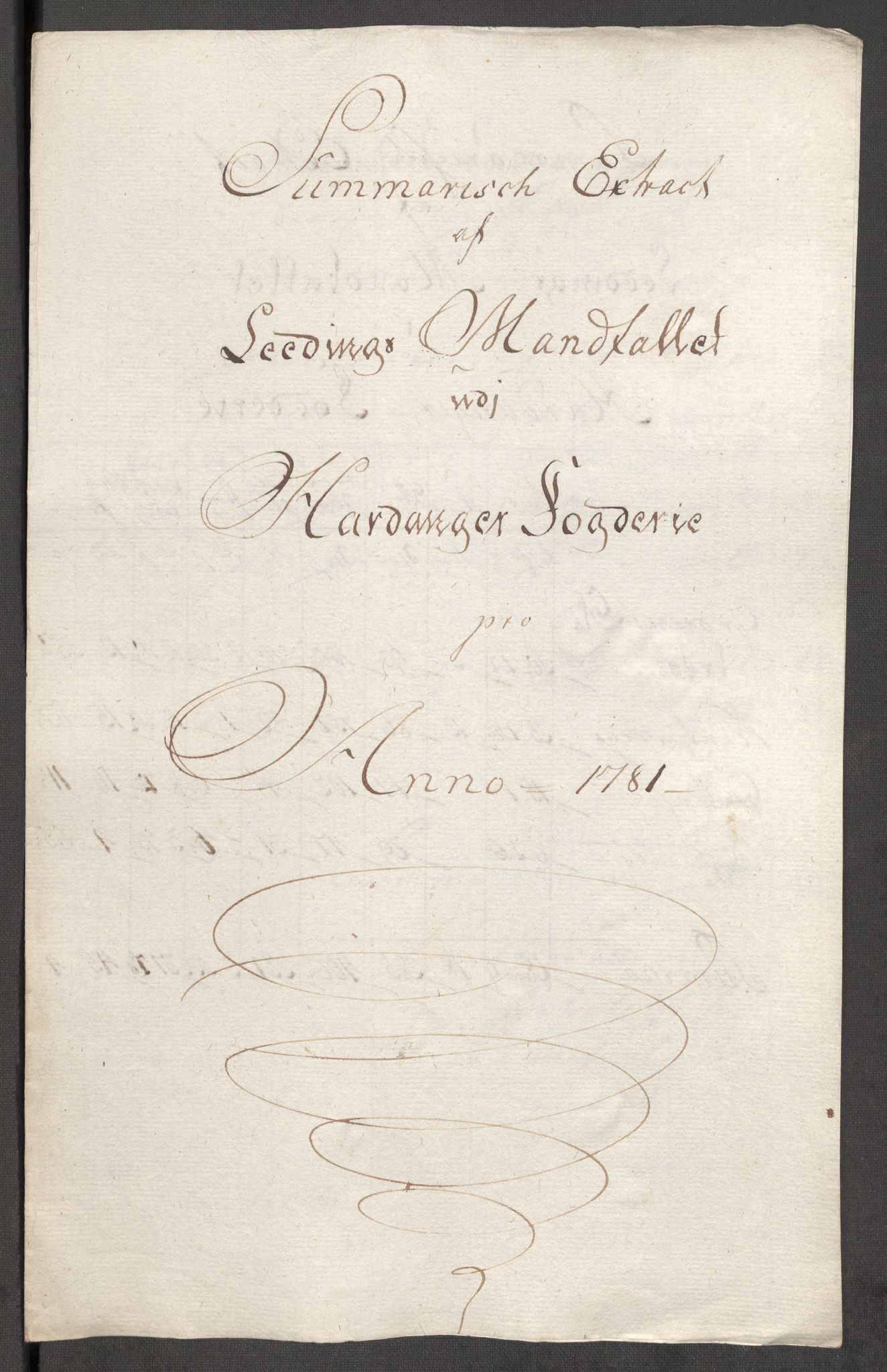 Rentekammeret inntil 1814, Reviderte regnskaper, Fogderegnskap, RA/EA-4092/R48/L3097: Fogderegnskap Sunnhordland og Hardanger, 1781, p. 298