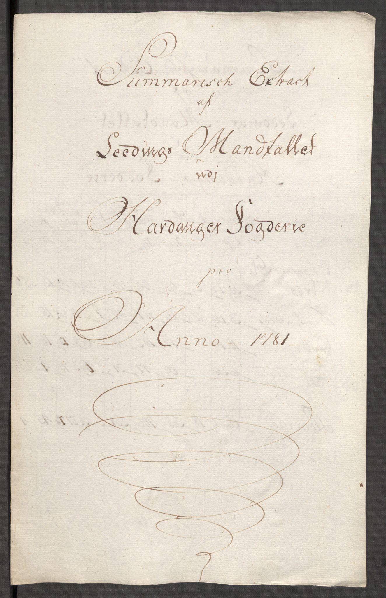 Rentekammeret inntil 1814, Reviderte regnskaper, Fogderegnskap, AV/RA-EA-4092/R48/L3097: Fogderegnskap Sunnhordland og Hardanger, 1781, p. 298