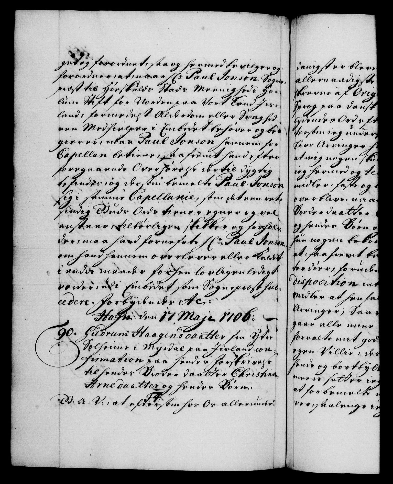 Danske Kanselli 1572-1799, RA/EA-3023/F/Fc/Fca/Fcaa/L0019: Norske registre, 1704-1707, p. 353b