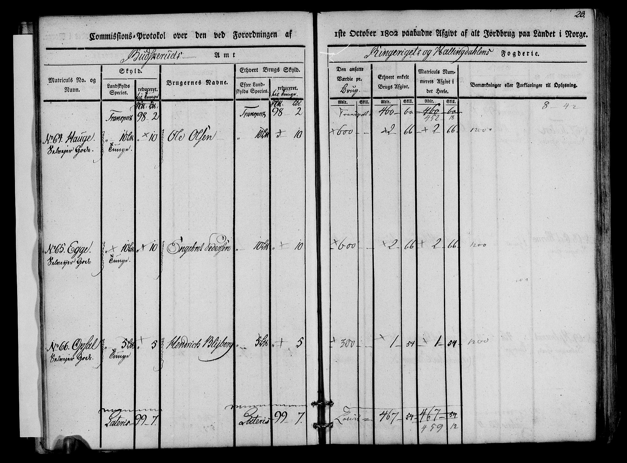 Rentekammeret inntil 1814, Realistisk ordnet avdeling, AV/RA-EA-4070/N/Ne/Nea/L0045: Ringerike og Hallingdal fogderi. Kommisjonsprotokoll for Norderhov prestegjeld, 1803, p. 25