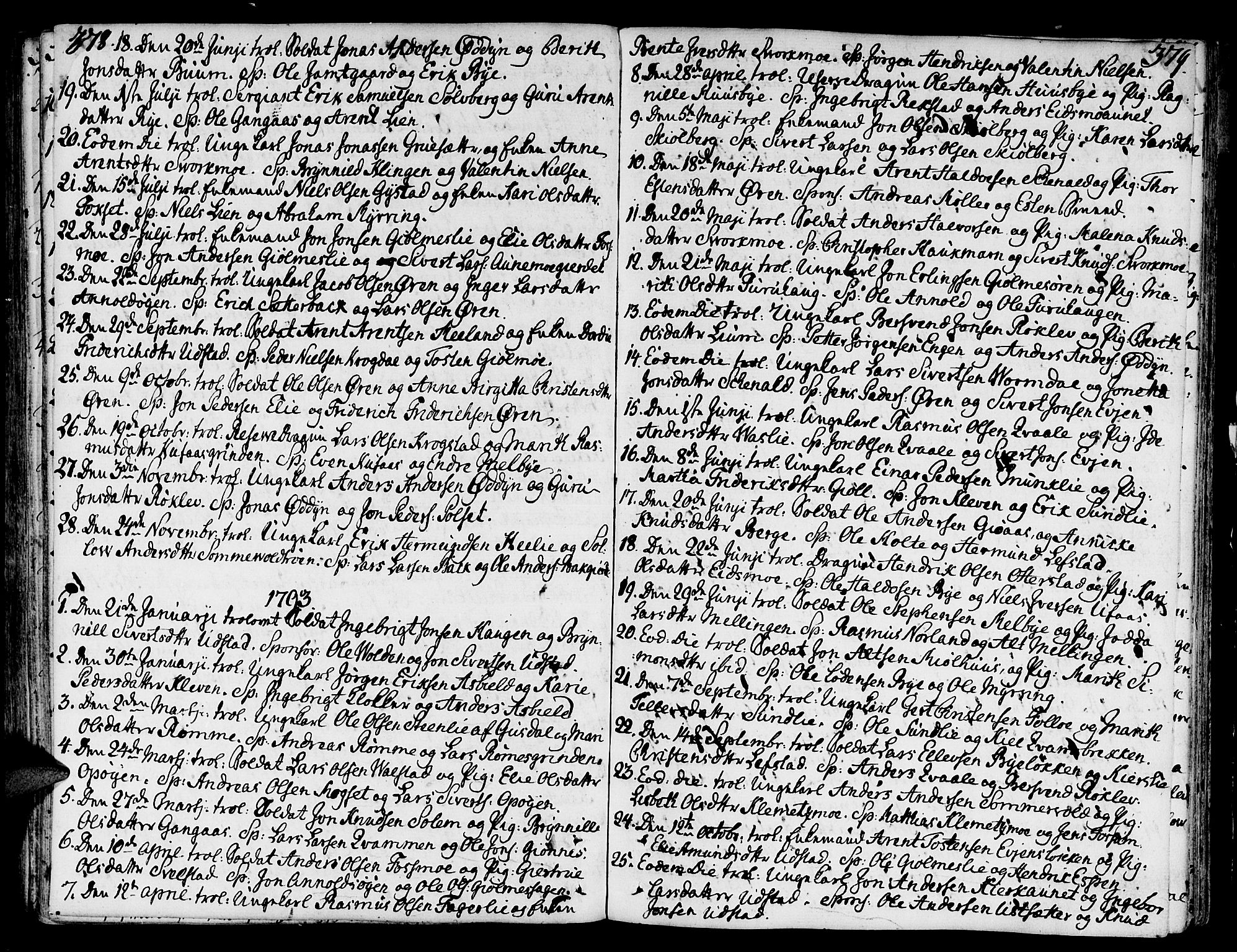 Ministerialprotokoller, klokkerbøker og fødselsregistre - Sør-Trøndelag, SAT/A-1456/668/L0802: Parish register (official) no. 668A02, 1776-1799, p. 378-379