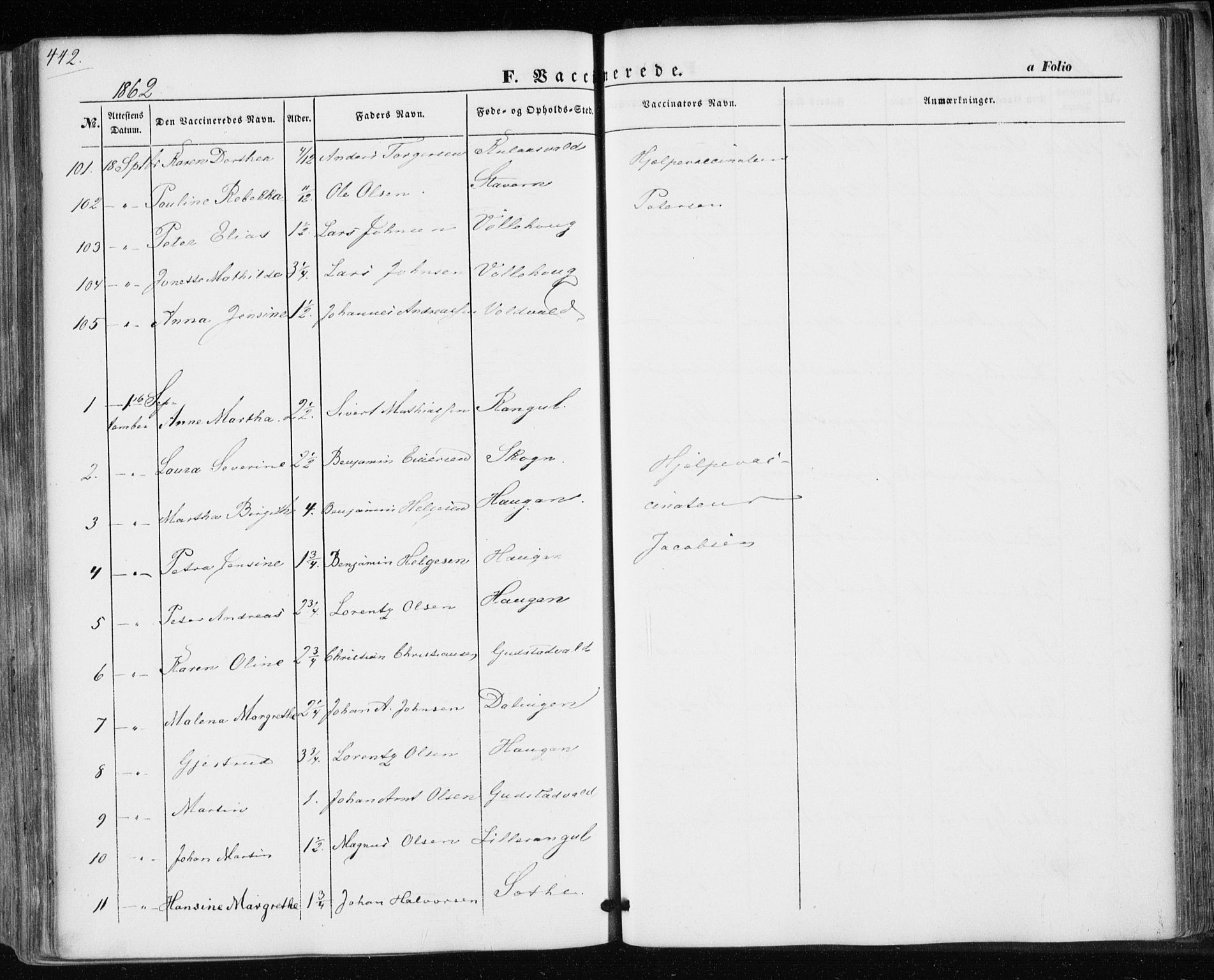 Ministerialprotokoller, klokkerbøker og fødselsregistre - Nord-Trøndelag, AV/SAT-A-1458/717/L0154: Parish register (official) no. 717A07 /1, 1850-1862, p. 442