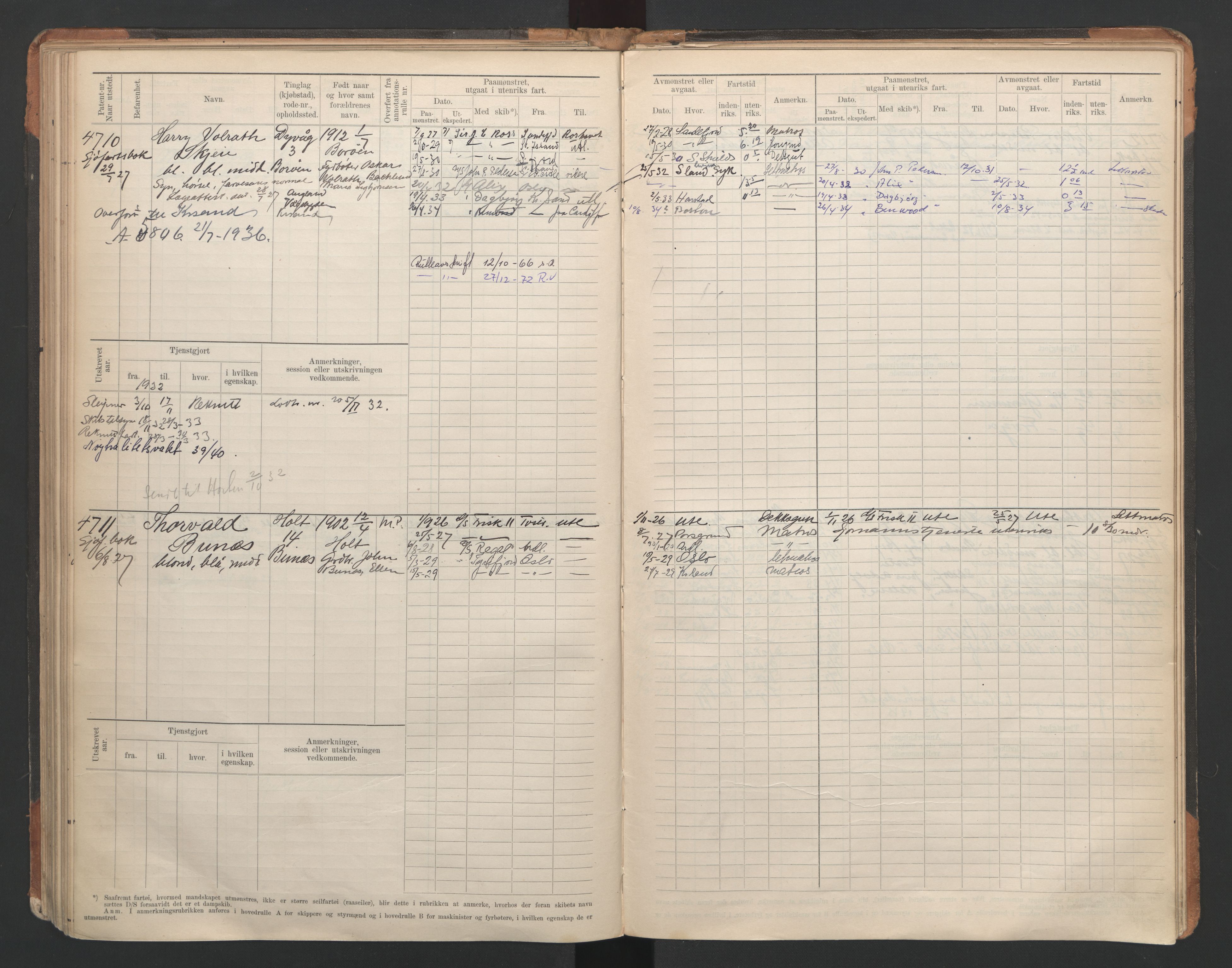 Tvedestrand mønstringskrets, AV/SAK-2031-0011/F/Fb/L0007: Hovedrulle A nr 4410-4803, R-8, 1912-1948, p. 156