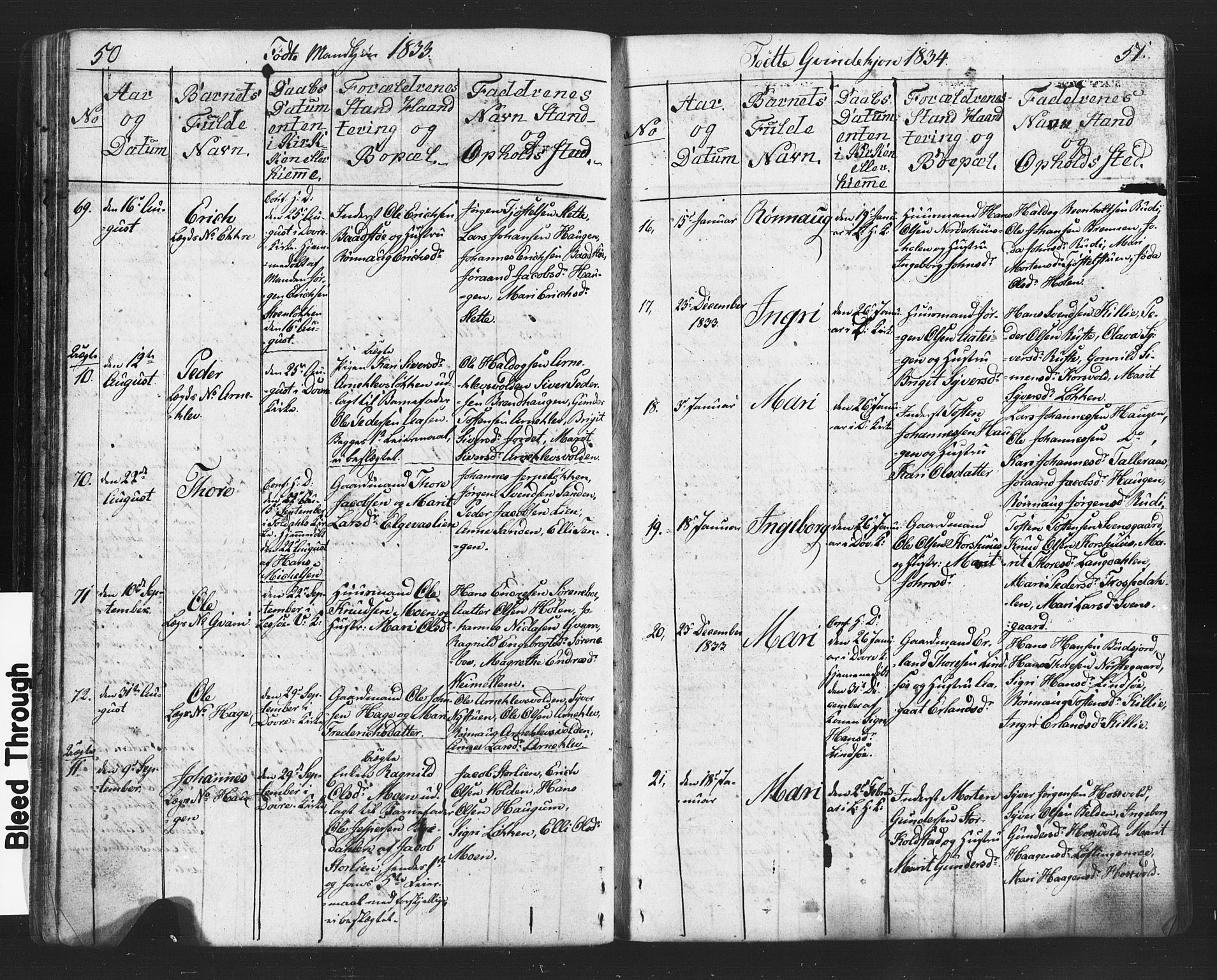 Lesja prestekontor, AV/SAH-PREST-068/H/Ha/Hab/L0002: Parish register (copy) no. 2, 1832-1850, p. 50-51