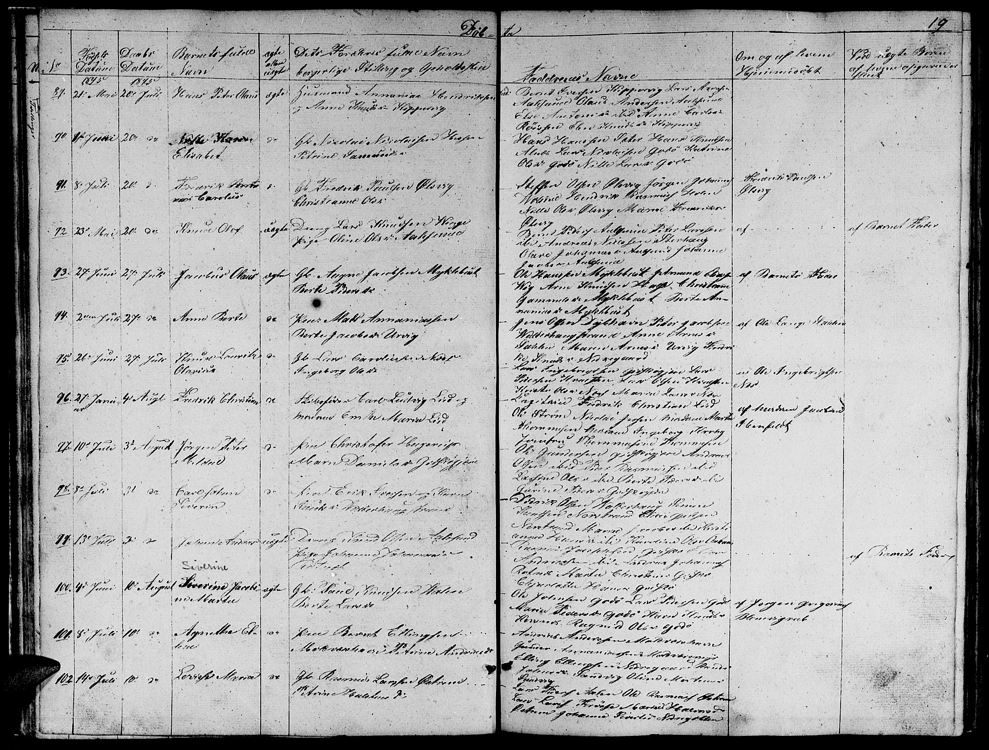 Ministerialprotokoller, klokkerbøker og fødselsregistre - Møre og Romsdal, AV/SAT-A-1454/528/L0426: Parish register (copy) no. 528C07, 1844-1854, p. 19