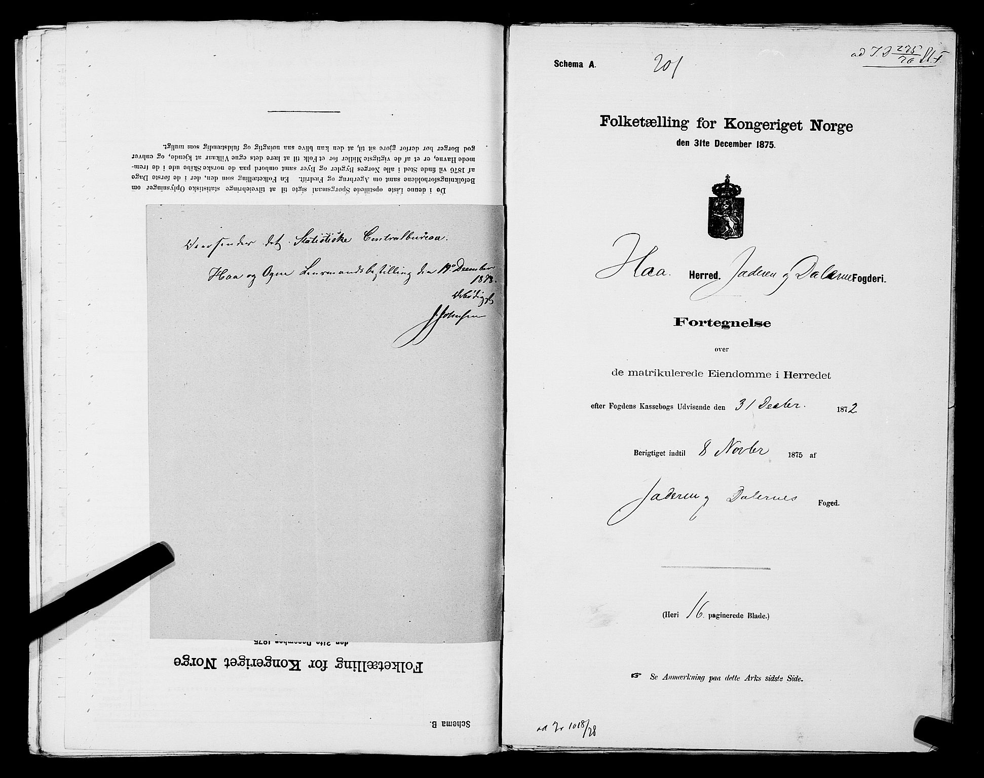 SAST, 1875 census for 1119P Hå, 1875, p. 31