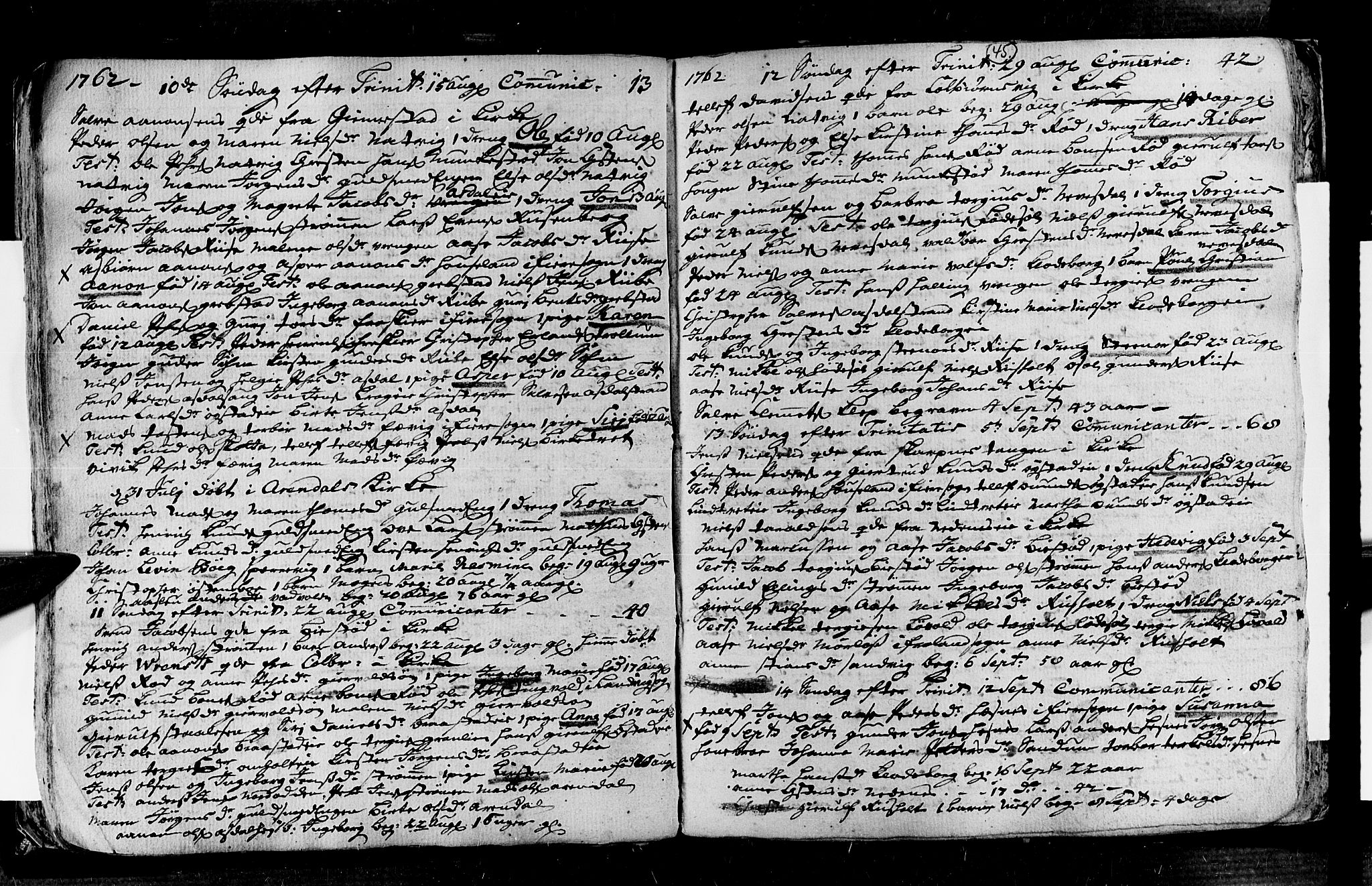 Øyestad sokneprestkontor, AV/SAK-1111-0049/F/Fa/L0006: Parish register (official) no. A 6, 1758-1776, p. 45