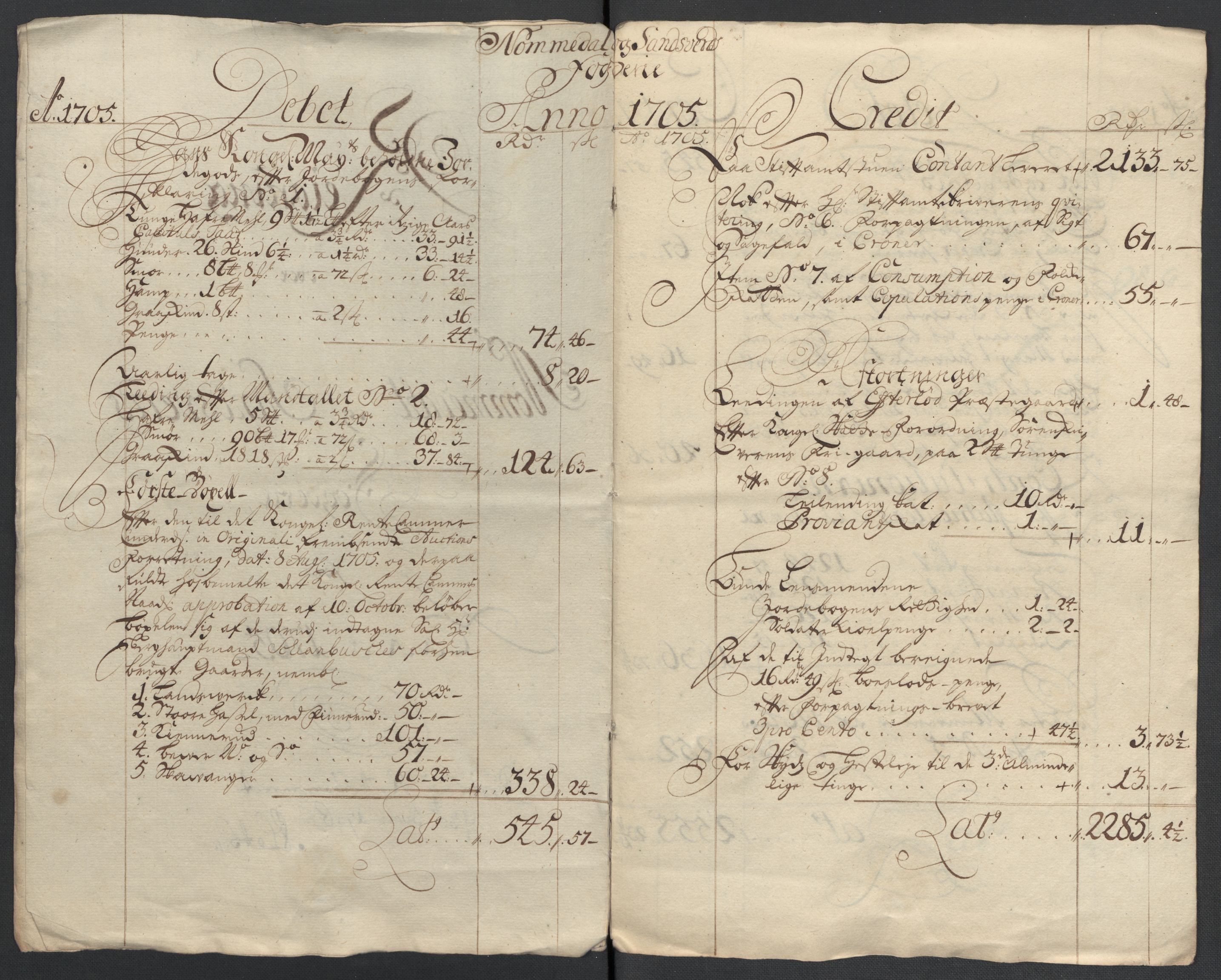 Rentekammeret inntil 1814, Reviderte regnskaper, Fogderegnskap, AV/RA-EA-4092/R24/L1583: Fogderegnskap Numedal og Sandsvær, 1705-1706, p. 9