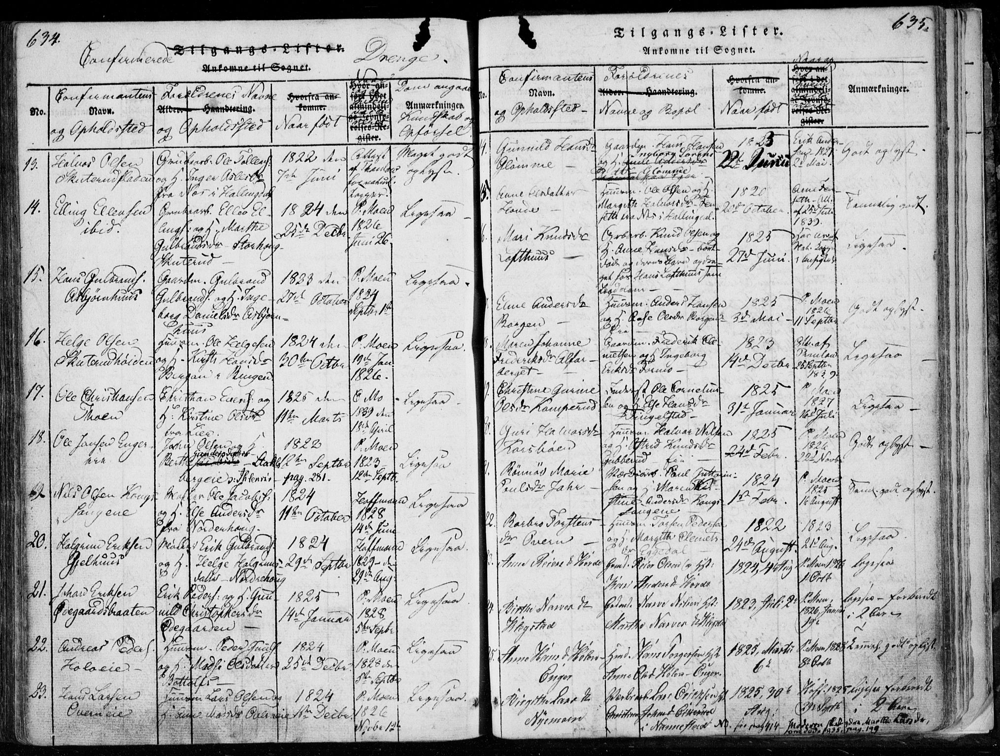 Modum kirkebøker, AV/SAKO-A-234/F/Fa/L0006: Parish register (official) no. 6, 1832-1841, p. 634-635