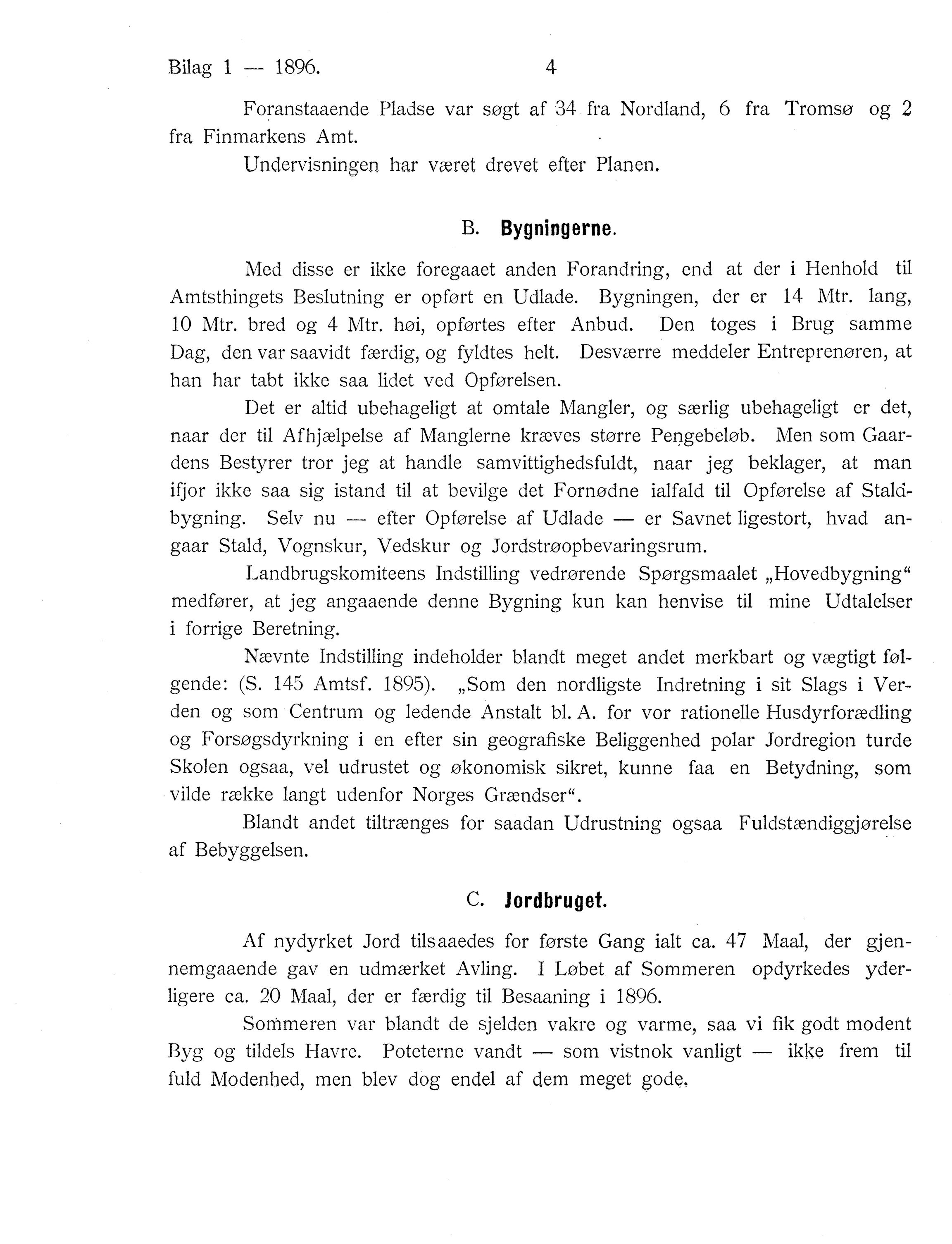 Nordland Fylkeskommune. Fylkestinget, AIN/NFK-17/176/A/Ac/L0019: Fylkestingsforhandlinger 1896, 1896