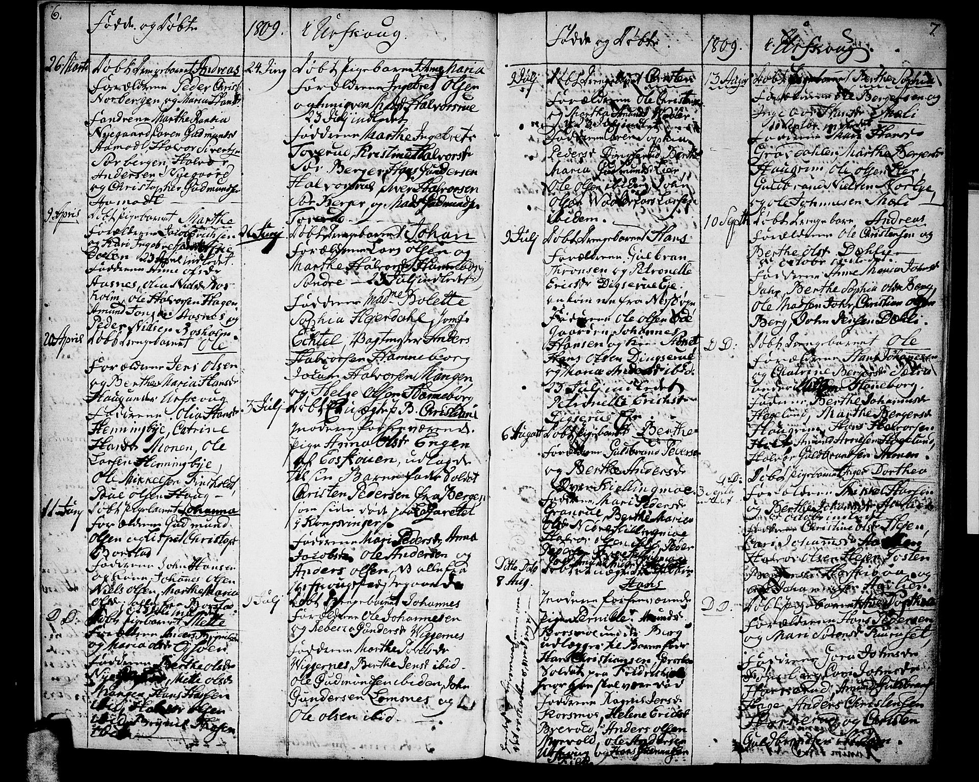 Aurskog prestekontor Kirkebøker, AV/SAO-A-10304a/F/Fa/L0004: Parish register (official) no. I 4, 1807-1814, p. 6-7