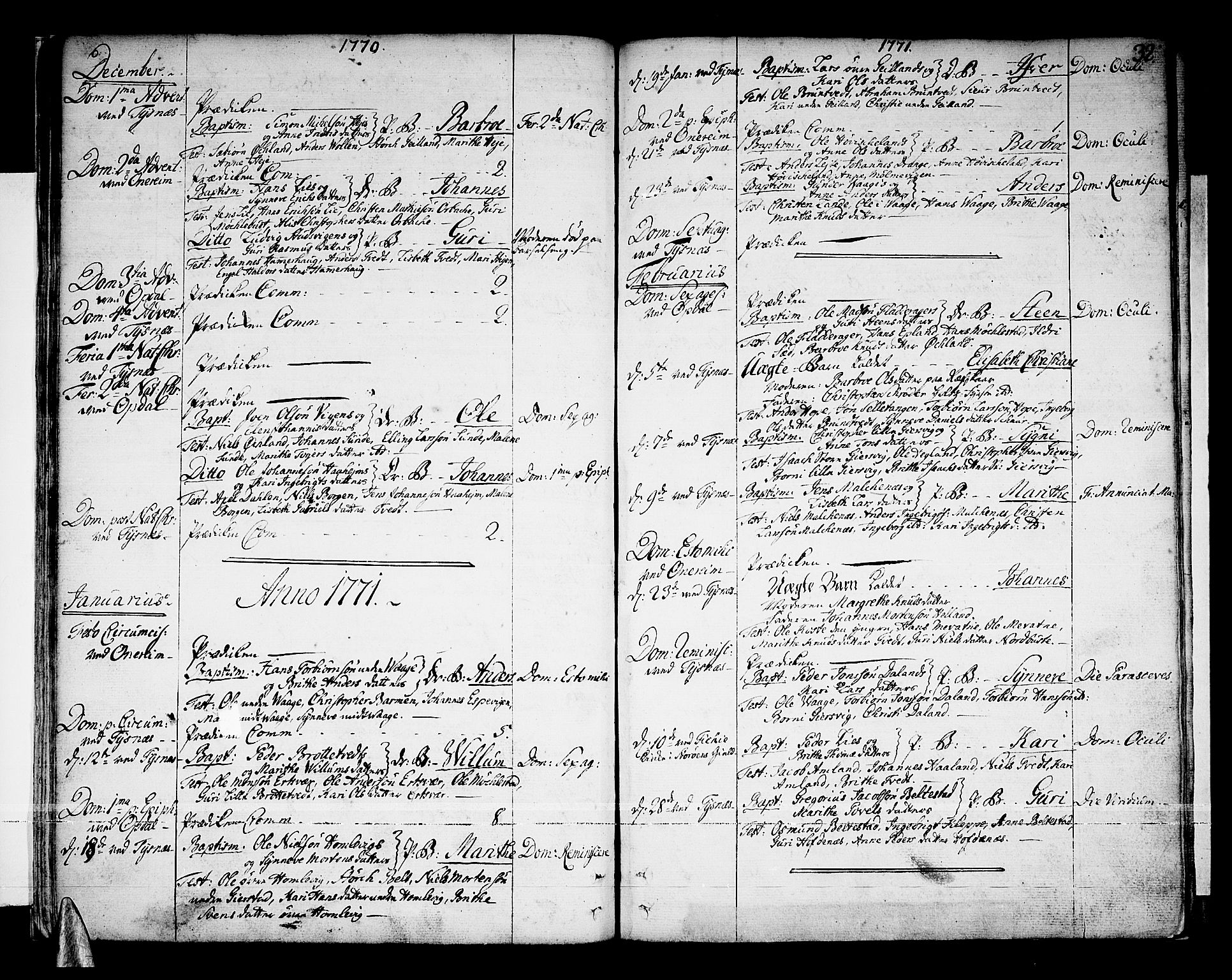 Tysnes sokneprestembete, SAB/A-78601/H/Haa: Parish register (official) no. A 5, 1762-1793, p. 32