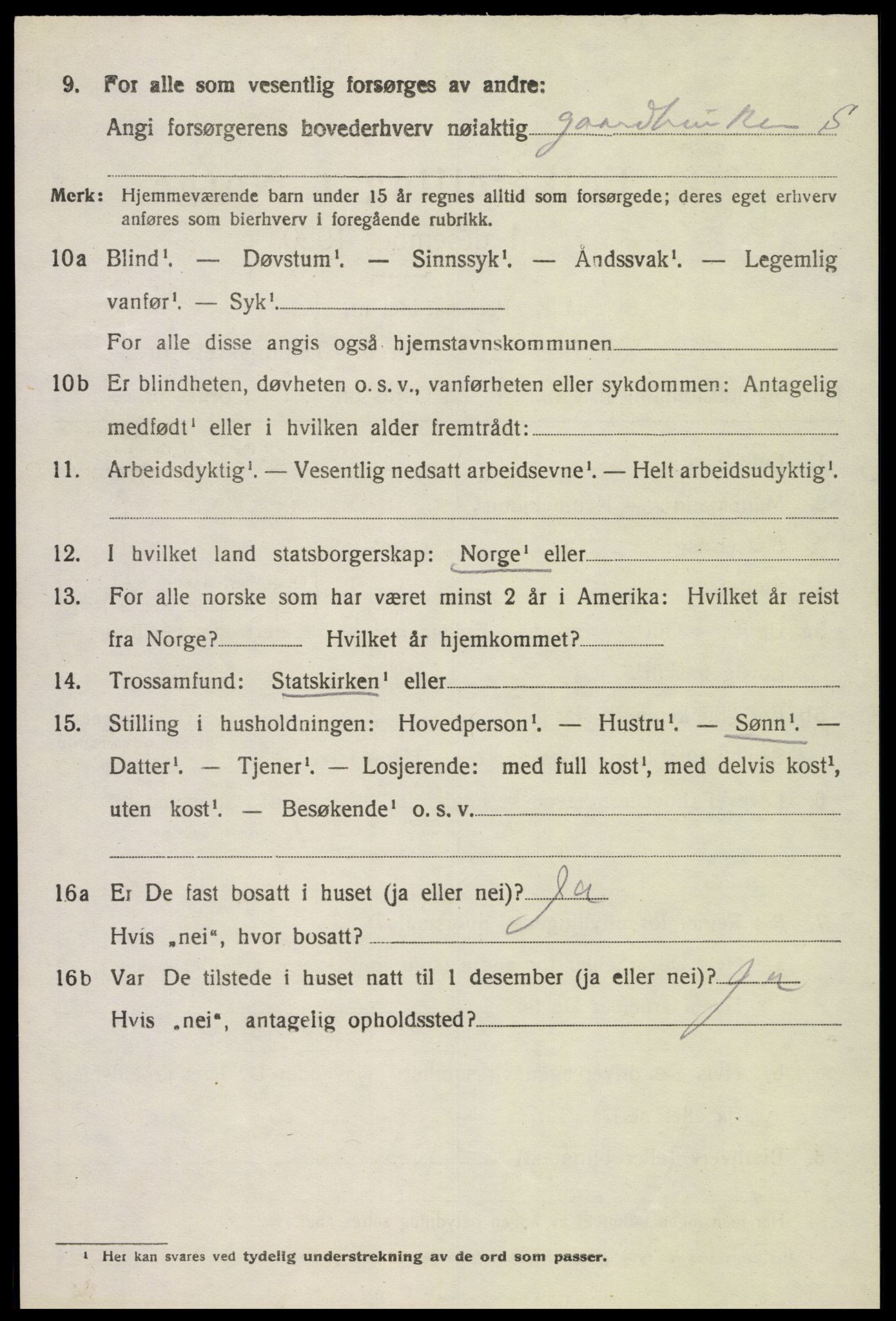 SAK, 1920 census for Herad, 1920, p. 453