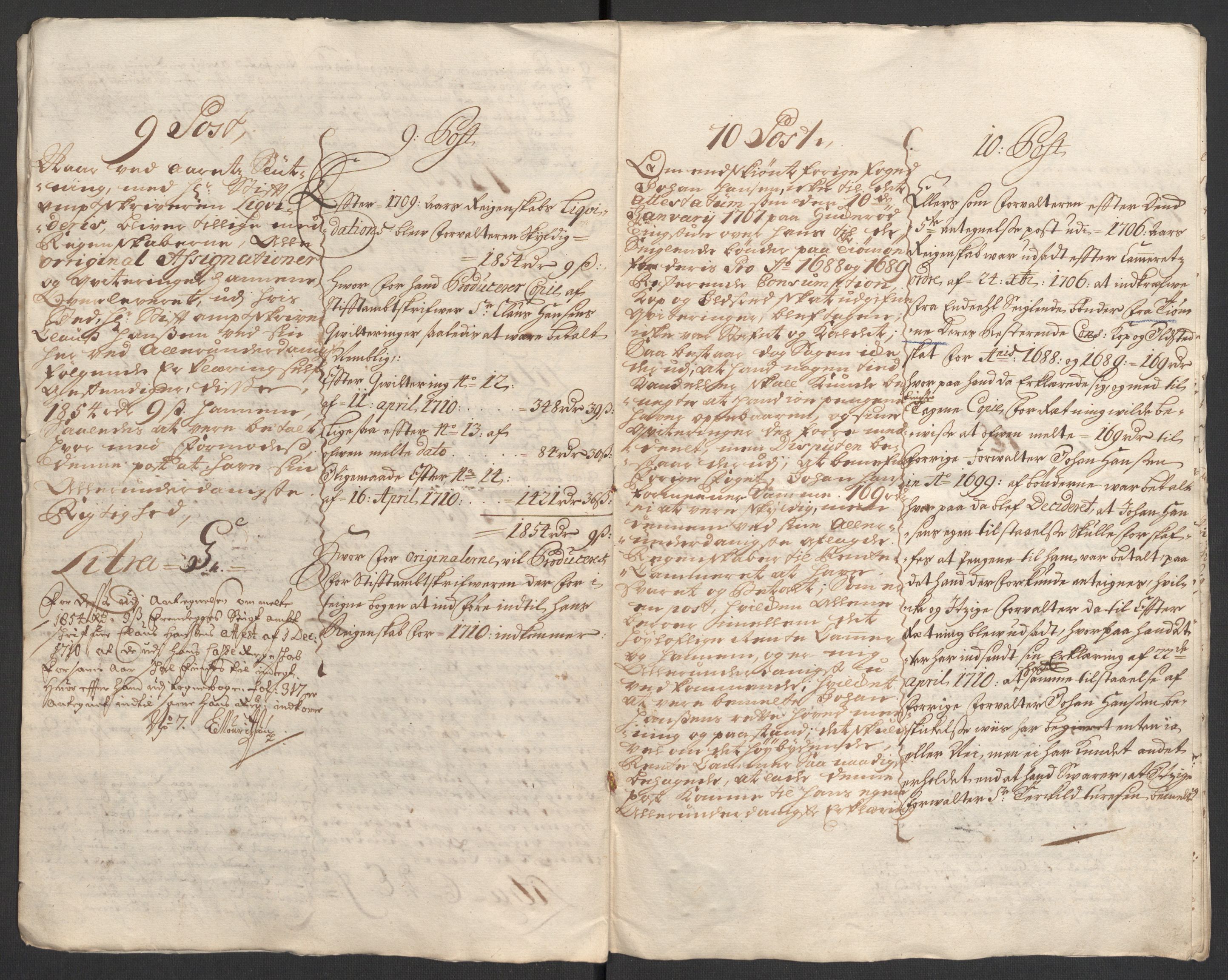 Rentekammeret inntil 1814, Reviderte regnskaper, Fogderegnskap, AV/RA-EA-4092/R33/L1981: Fogderegnskap Larvik grevskap, 1709-1710, p. 209