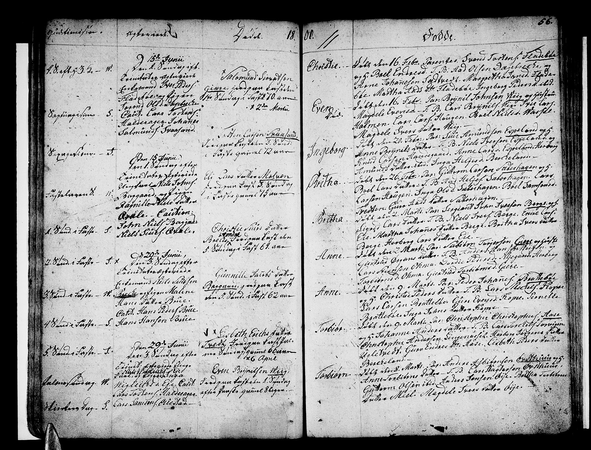 Strandebarm sokneprestembete, SAB/A-78401/H/Haa: Parish register (official) no. A 4, 1788-1817, p. 56