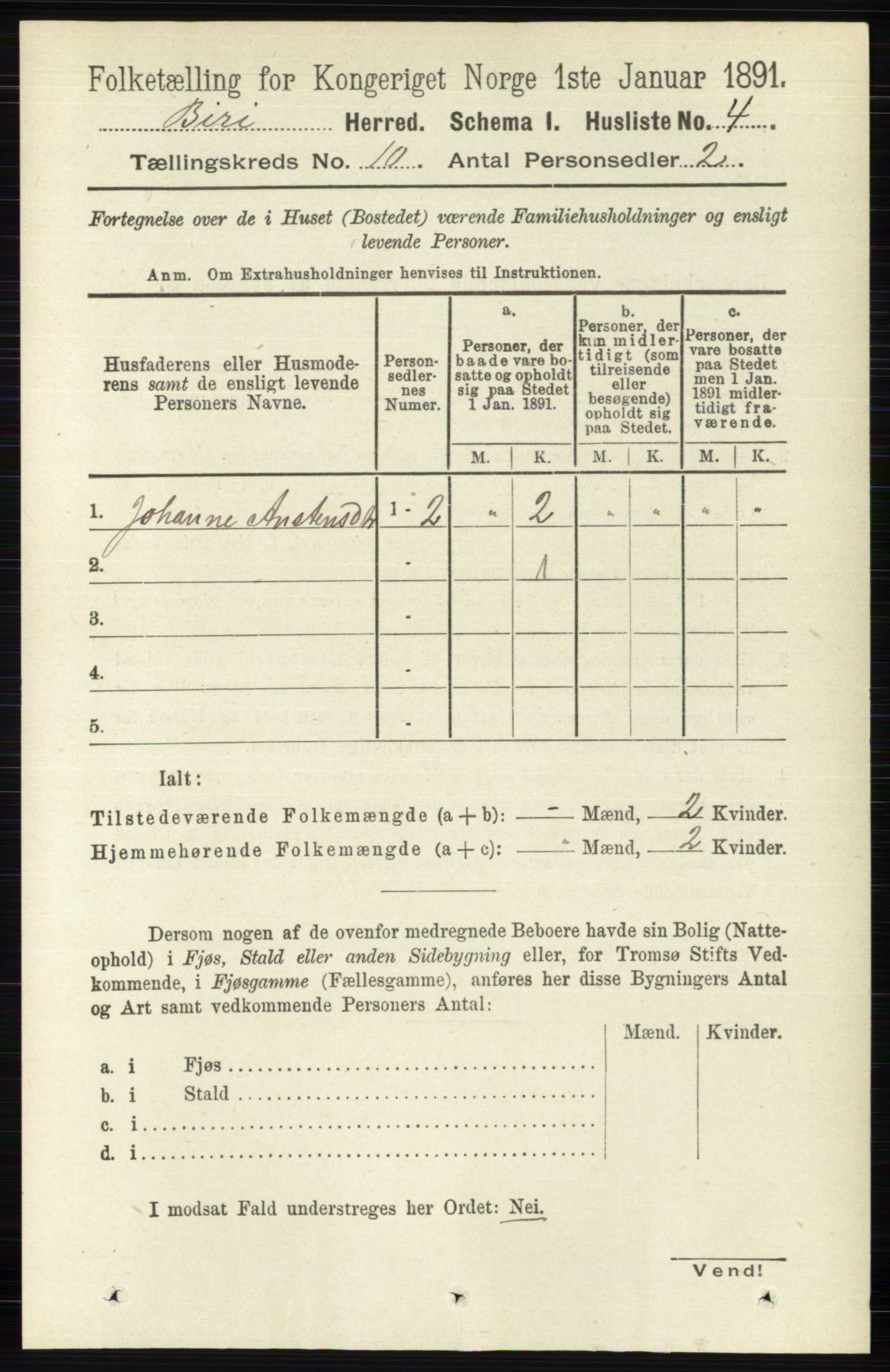 RA, 1891 census for 0525 Biri, 1891, p. 3743