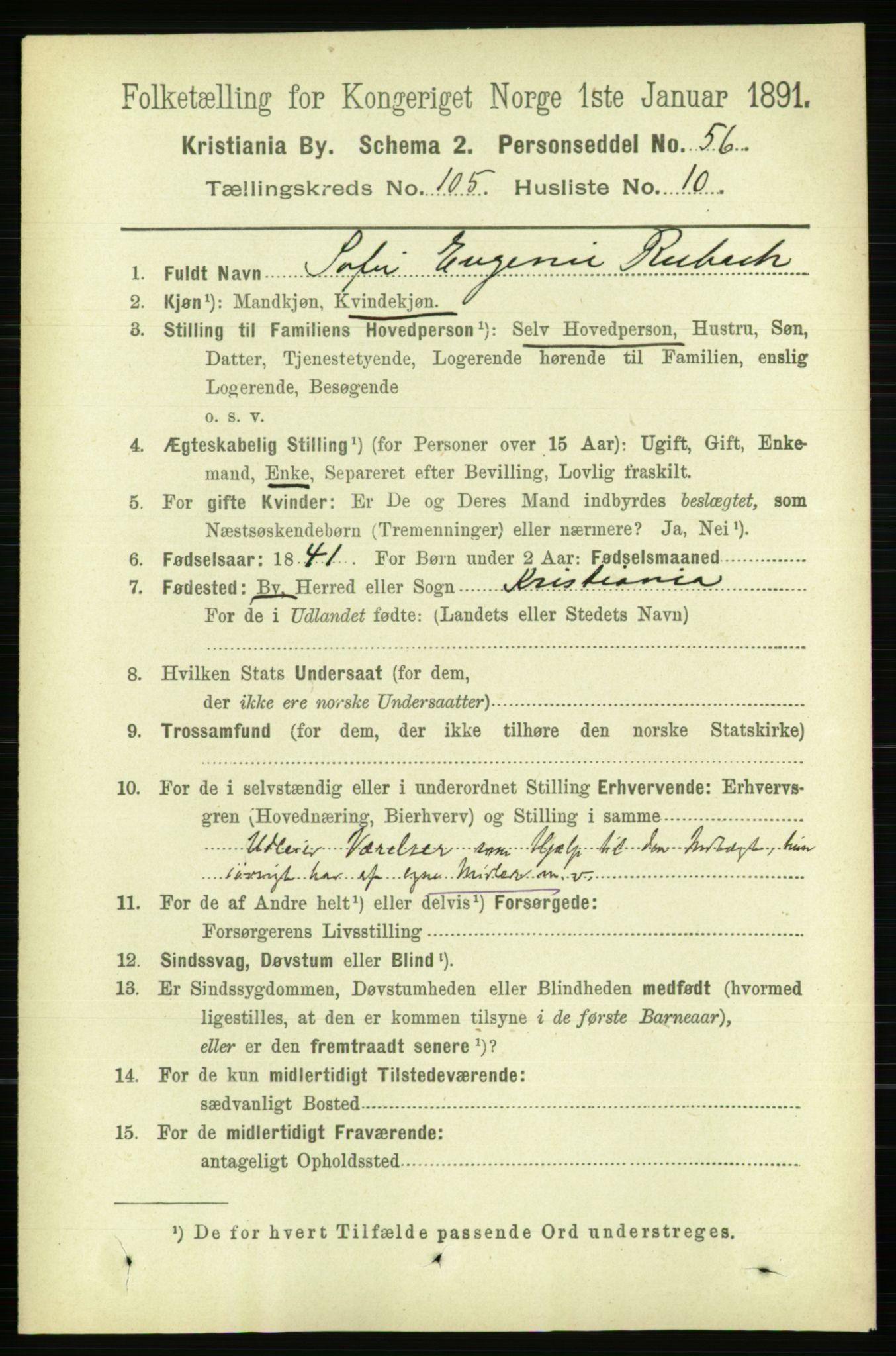 RA, 1891 census for 0301 Kristiania, 1891, p. 53380