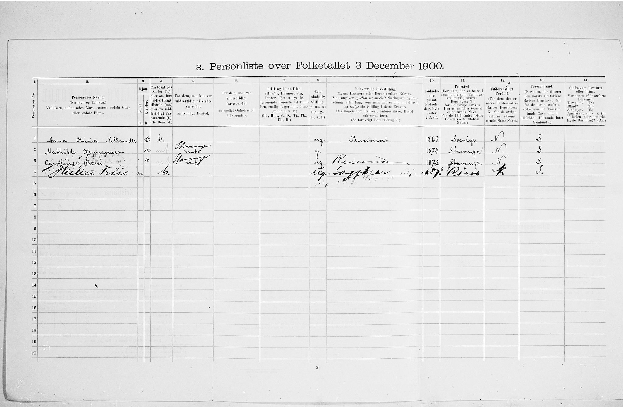 SAO, 1900 census for Kristiania, 1900, p. 48718
