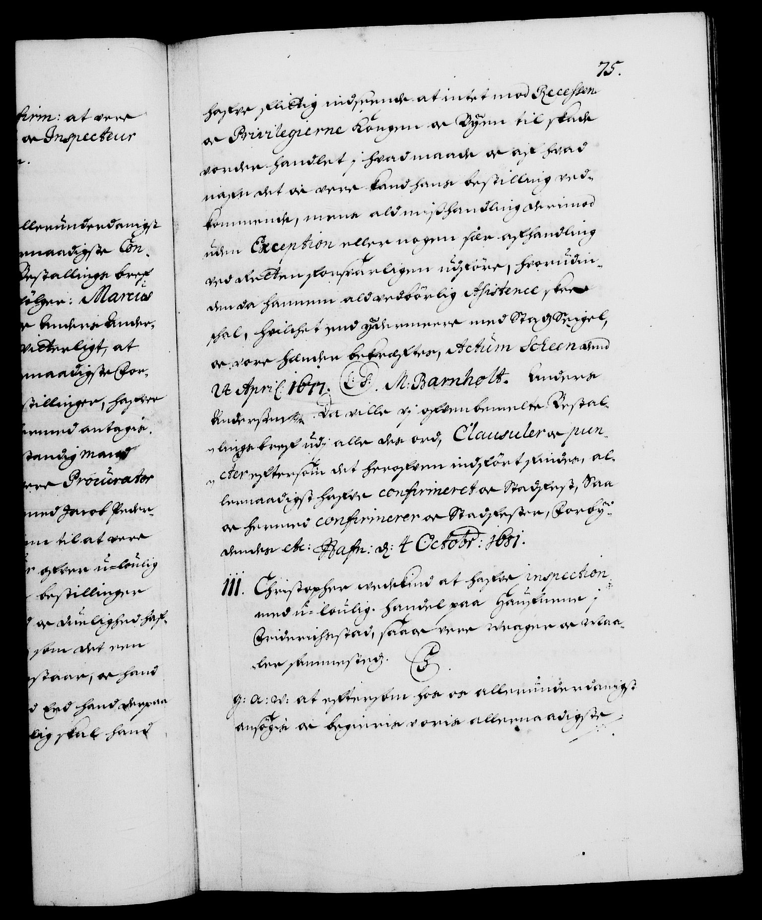 Danske Kanselli 1572-1799, RA/EA-3023/F/Fc/Fca/Fcaa/L0013: Norske registre (mikrofilm), 1681-1684, p. 75a