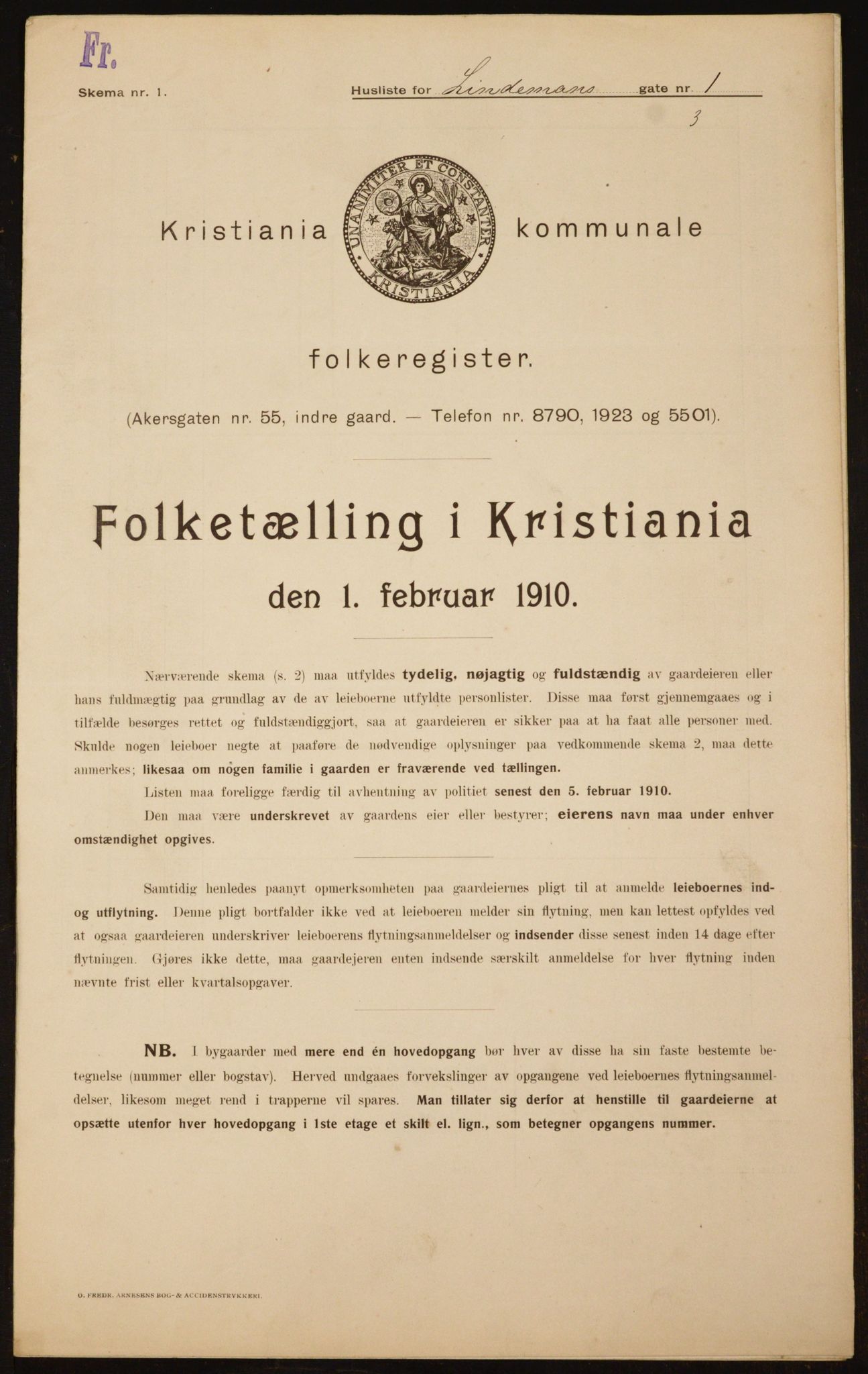 OBA, Municipal Census 1910 for Kristiania, 1910, p. 55641