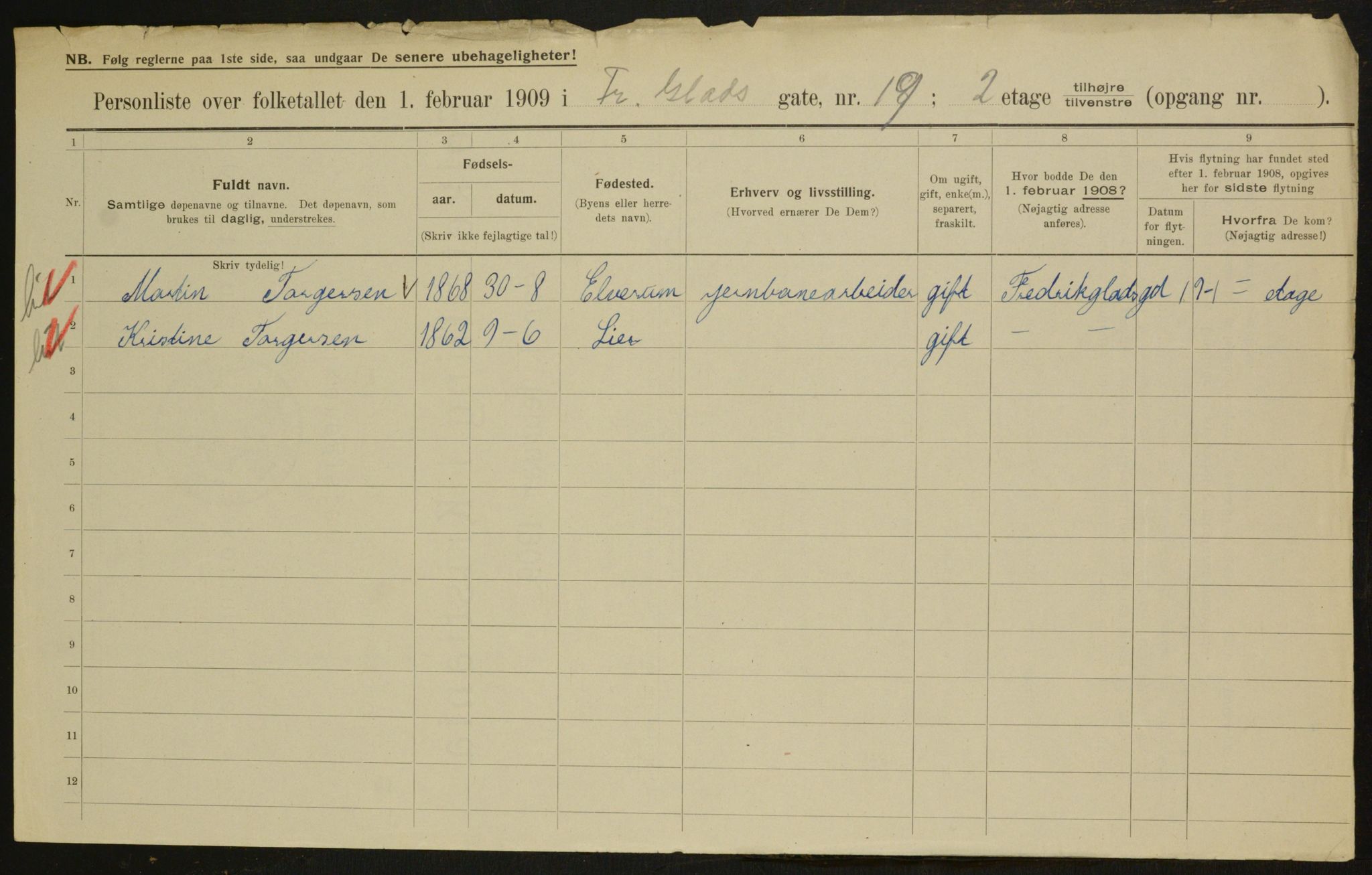 OBA, Municipal Census 1909 for Kristiania, 1909, p. 24091