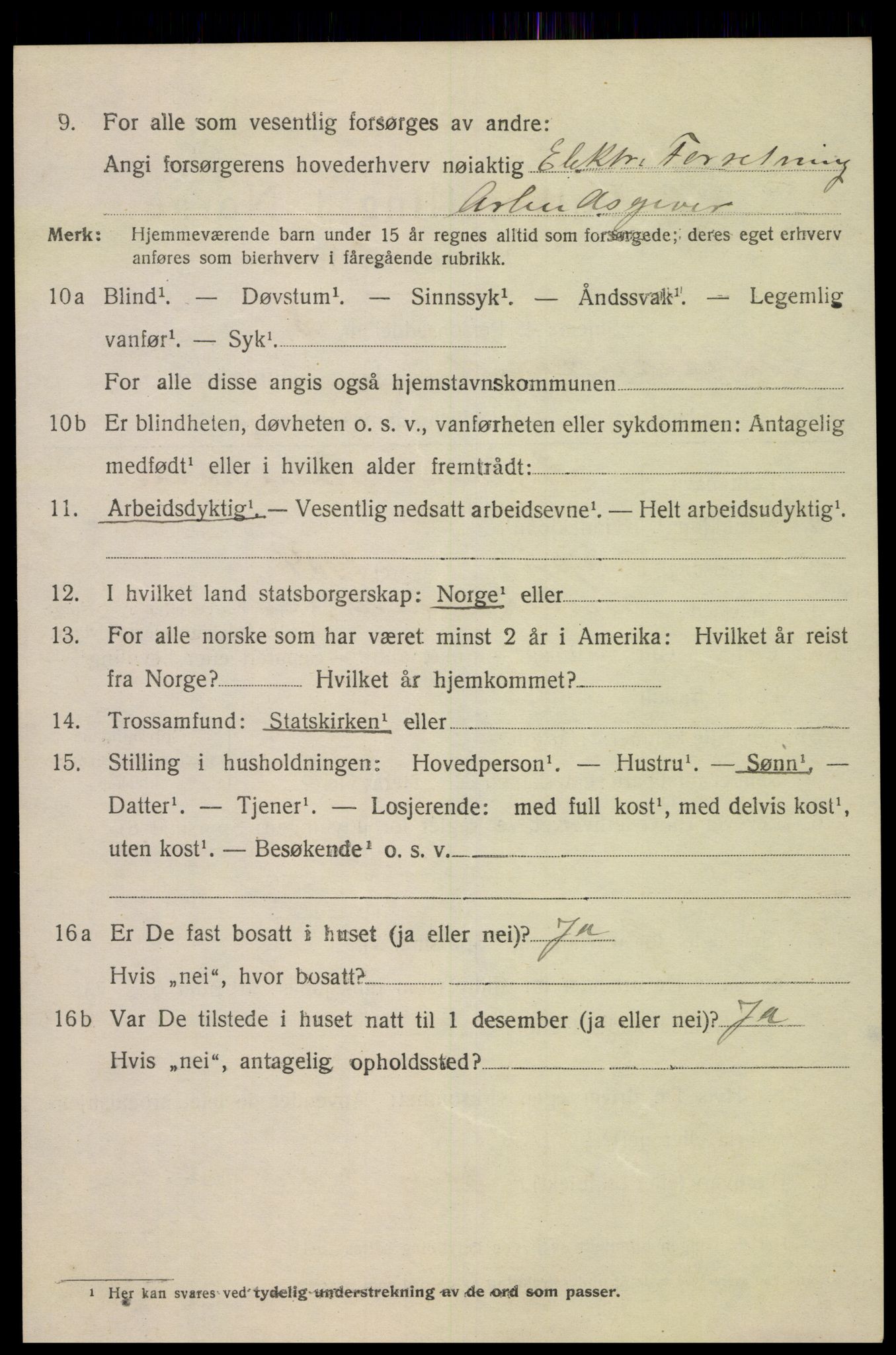 SAK, 1920 census for Kristiansand, 1920, p. 14258