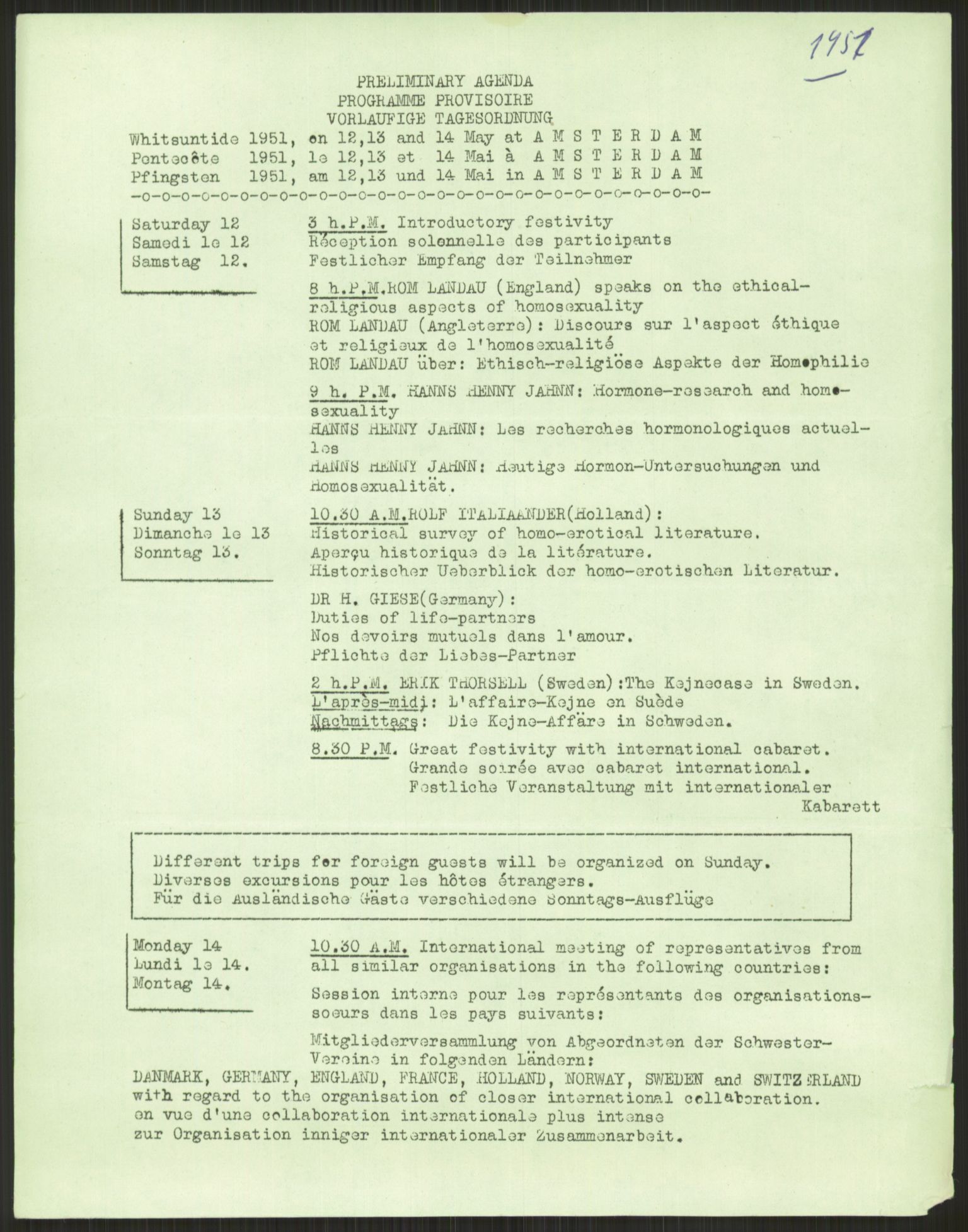 Det Norske Forbundet av 1948/Landsforeningen for Lesbisk og Homofil Frigjøring, AV/RA-PA-1216/F/Fb/L0001: ICSE, 1951-1959, p. 95