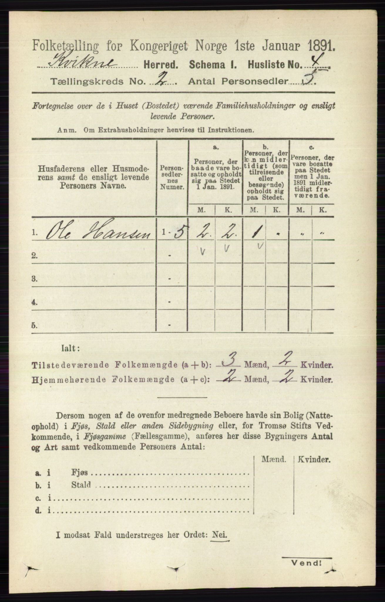 RA, 1891 census for 0440 Kvikne, 1891, p. 231