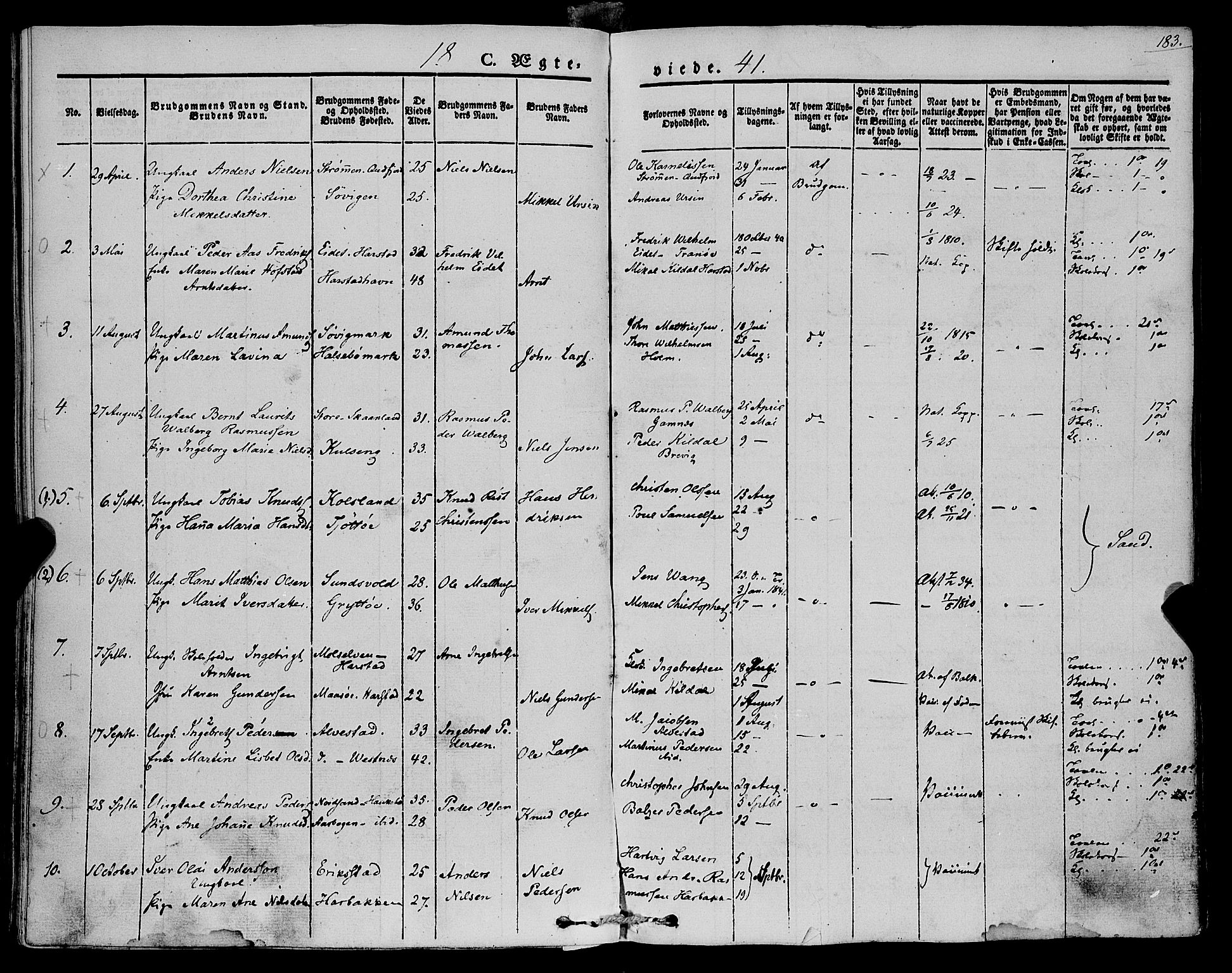 Trondenes sokneprestkontor, AV/SATØ-S-1319/H/Ha/L0009kirke: Parish register (official) no. 9, 1841-1852, p. 183