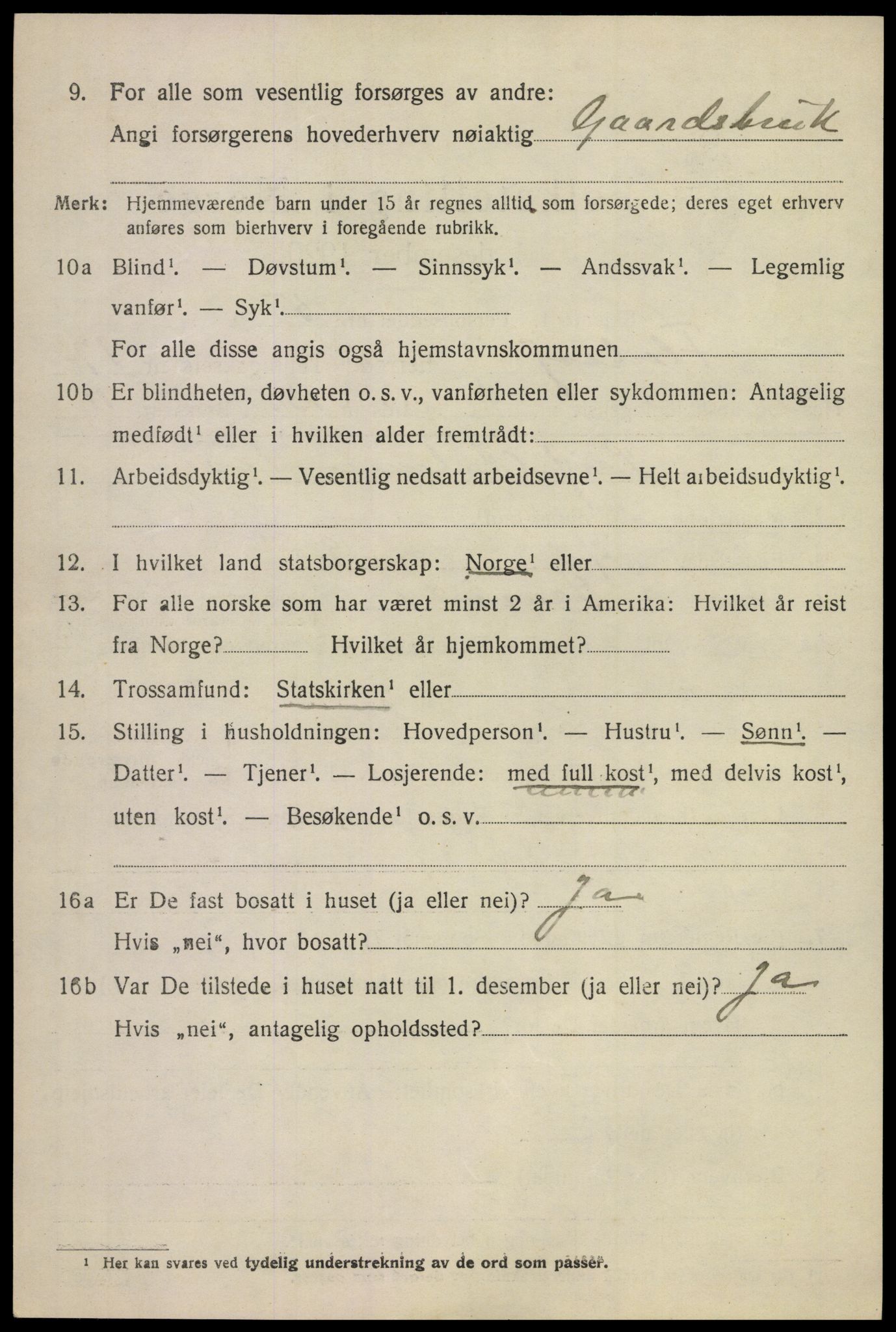 SAKO, 1920 census for Flesberg, 1920, p. 5178