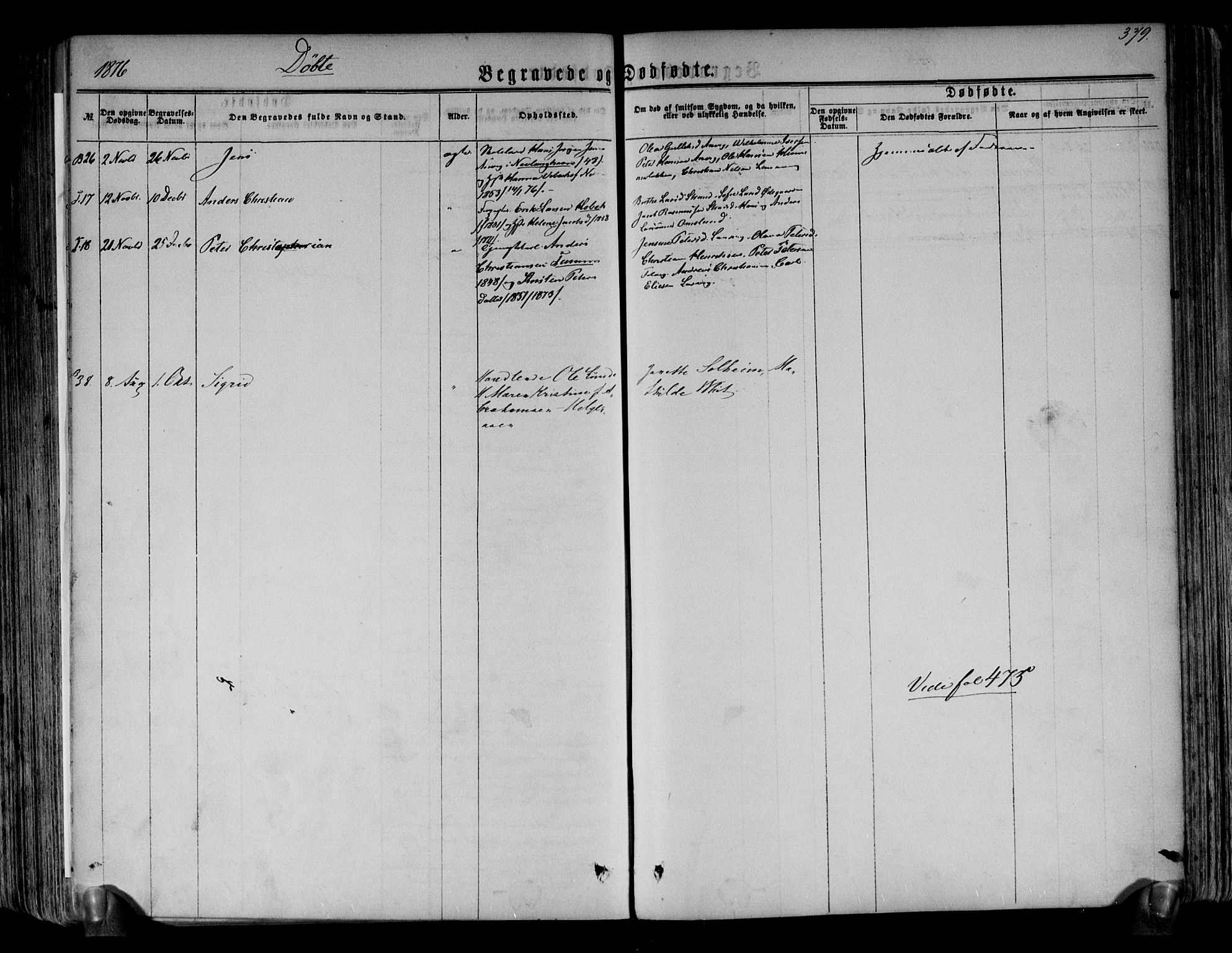 Brunlanes kirkebøker, AV/SAKO-A-342/F/Fa/L0005: Parish register (official) no. I 5, 1862-1877, p. 379