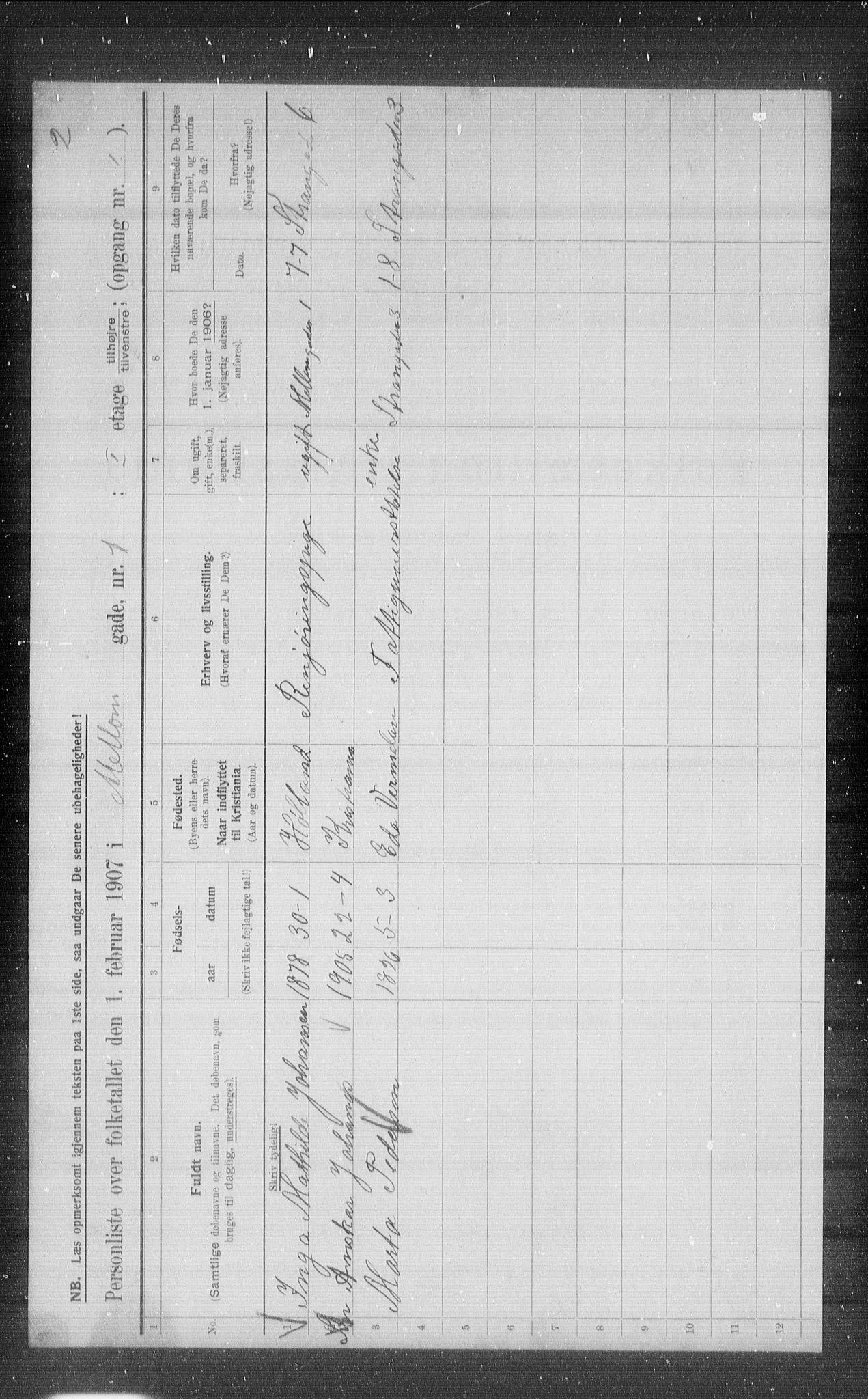 OBA, Municipal Census 1907 for Kristiania, 1907, p. 33210