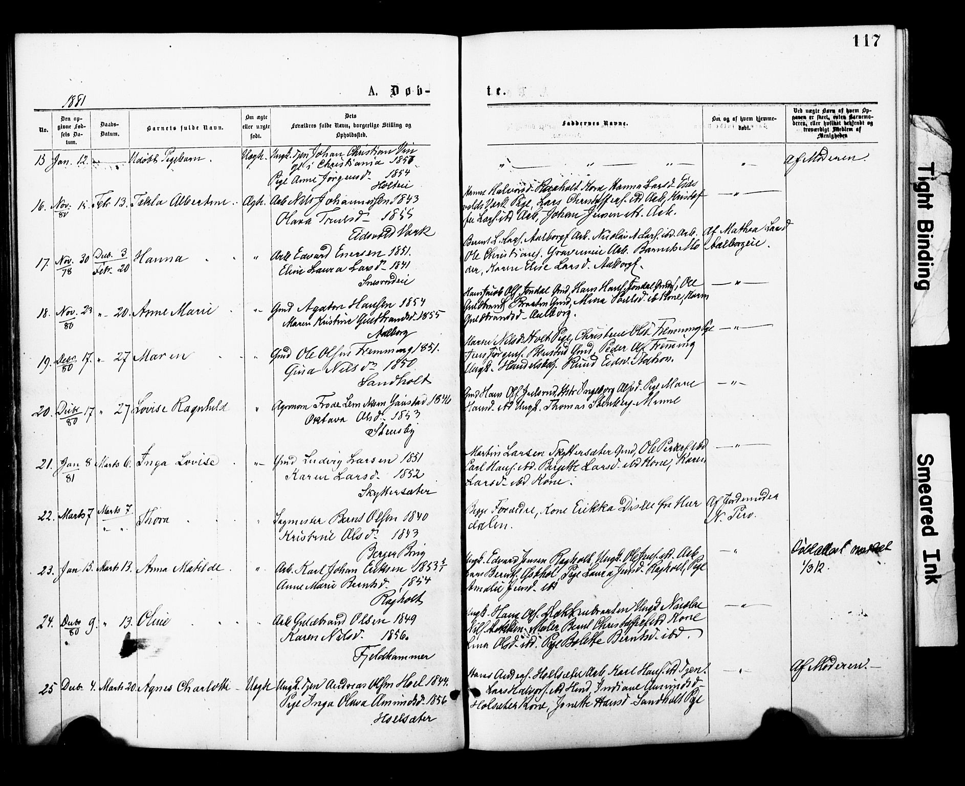 Eidsvoll prestekontor Kirkebøker, SAO/A-10888/F/Fa/L0001: Parish register (official) no. I 1, 1877-1881, p. 117