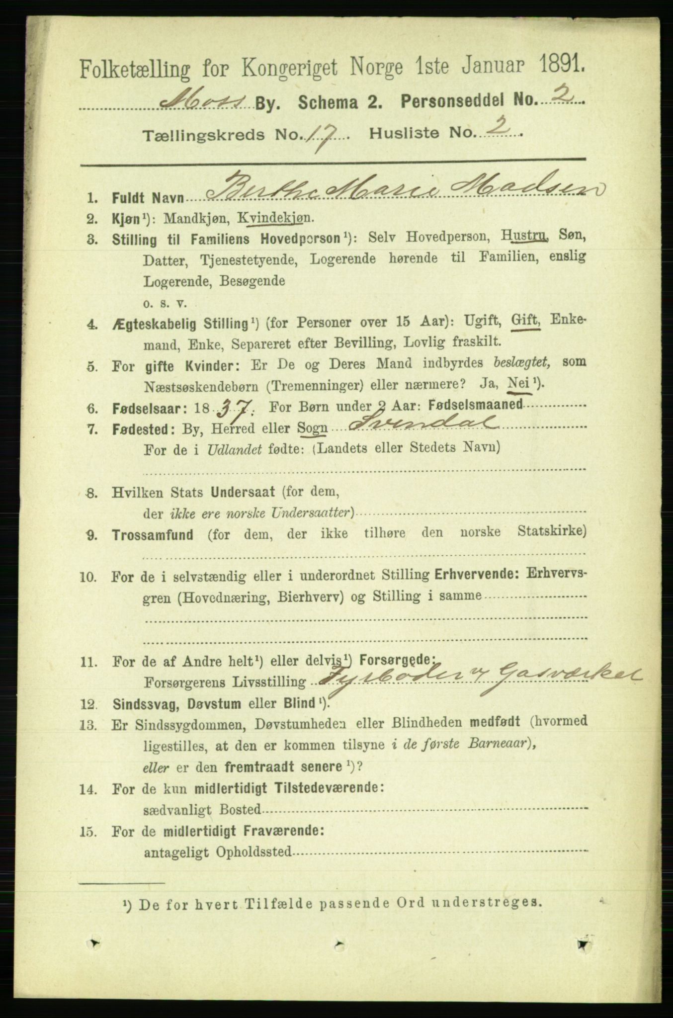 RA, 1891 census for 0104 Moss, 1891, p. 7906