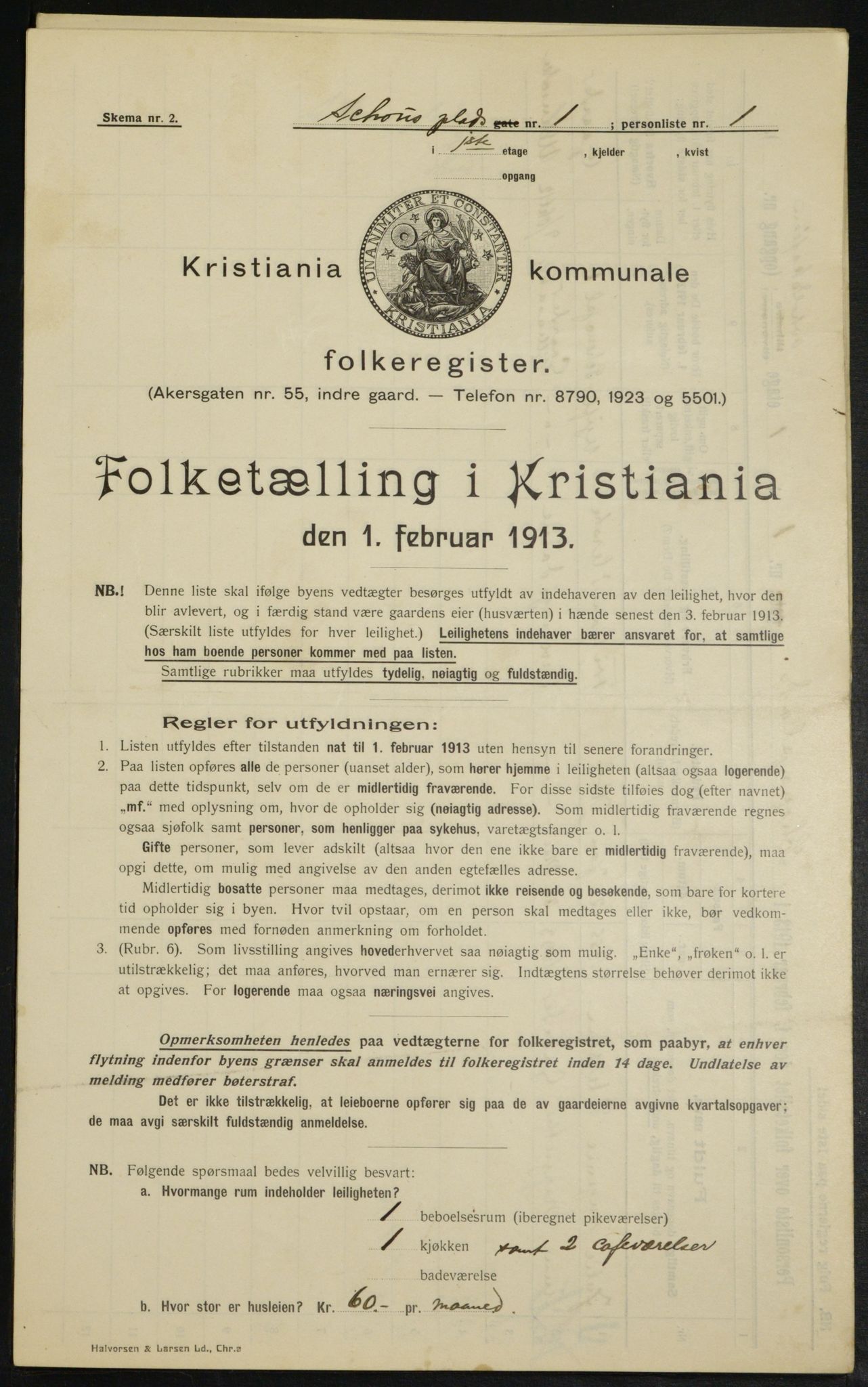 OBA, Municipal Census 1913 for Kristiania, 1913, p. 90259