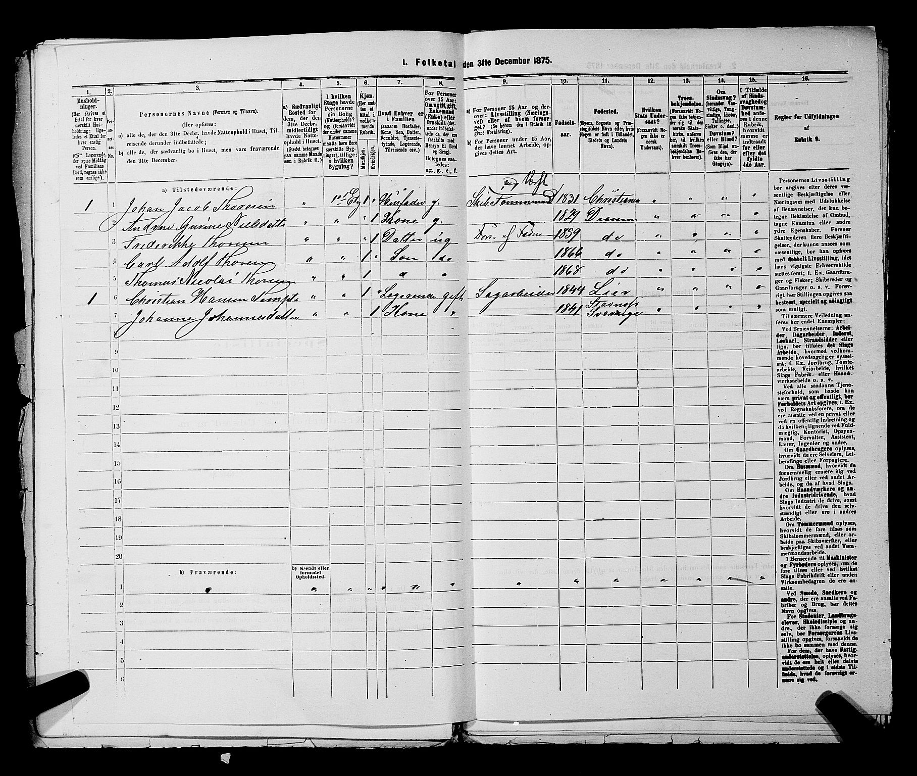 SAKO, 1875 census for 0602 Drammen, 1875, p. 2092