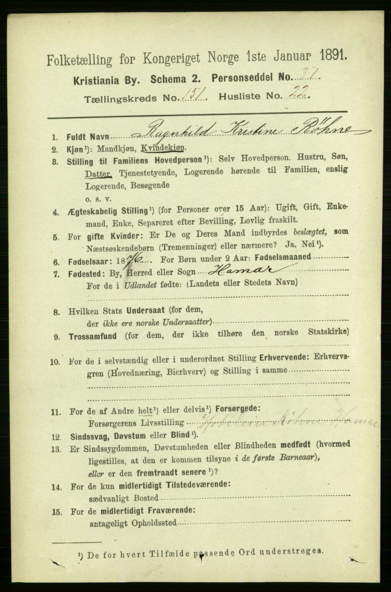 RA, 1891 census for 0301 Kristiania, 1891, p. 84940