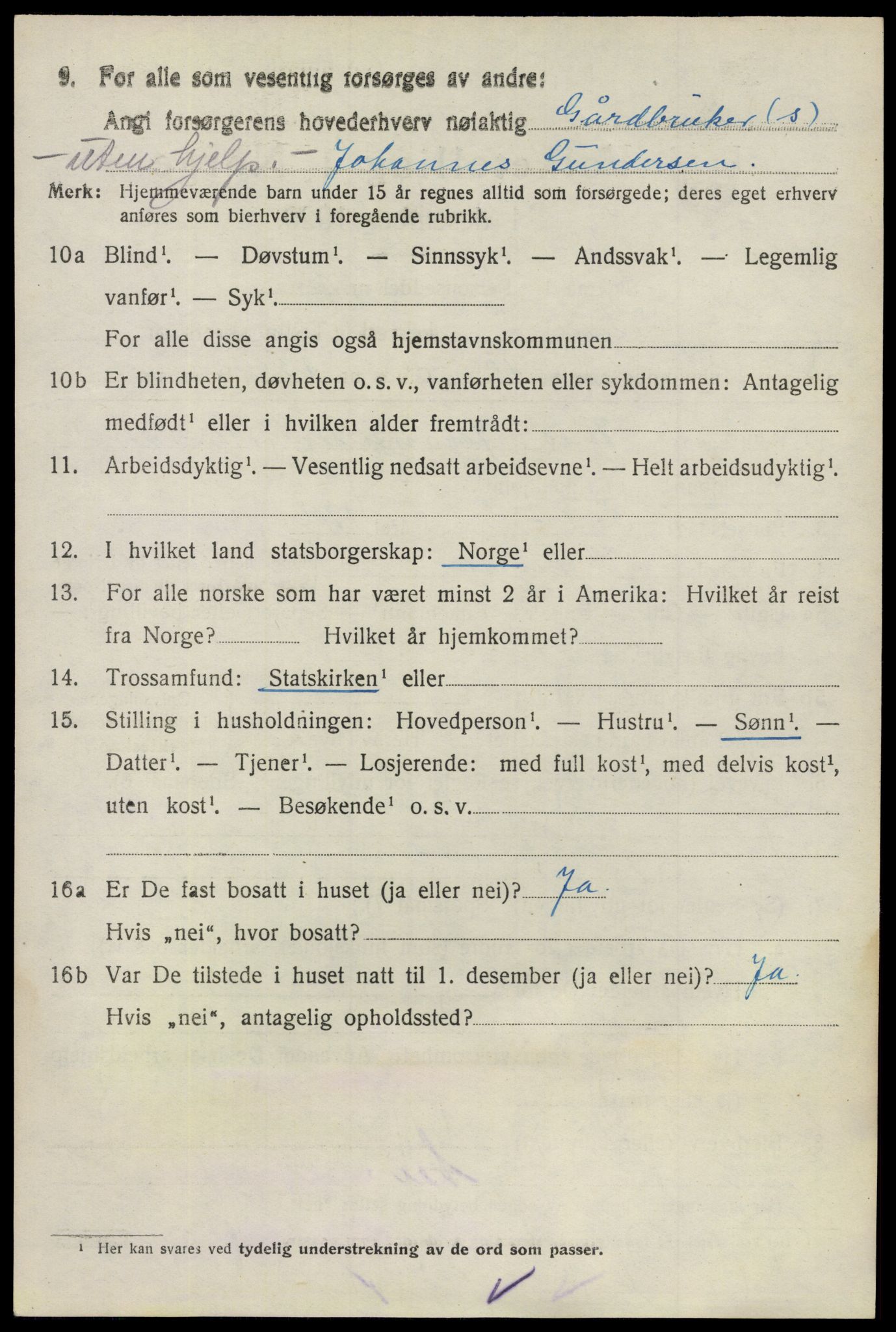 SAO, 1920 census for Tune, 1920, p. 5549