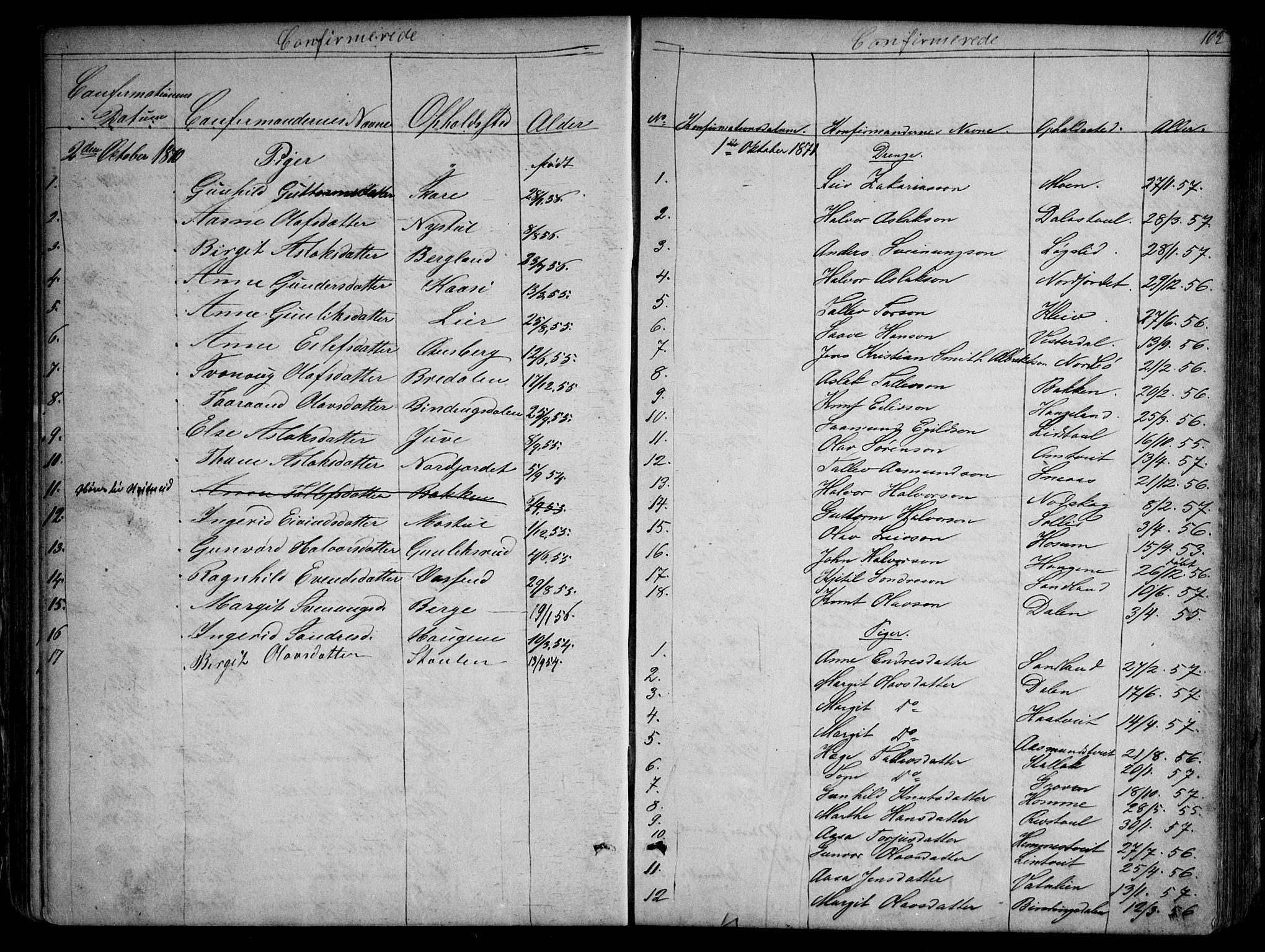 Kviteseid kirkebøker, SAKO/A-276/G/Gb/L0002: Parish register (copy) no. II 2, 1850-1892, p. 102