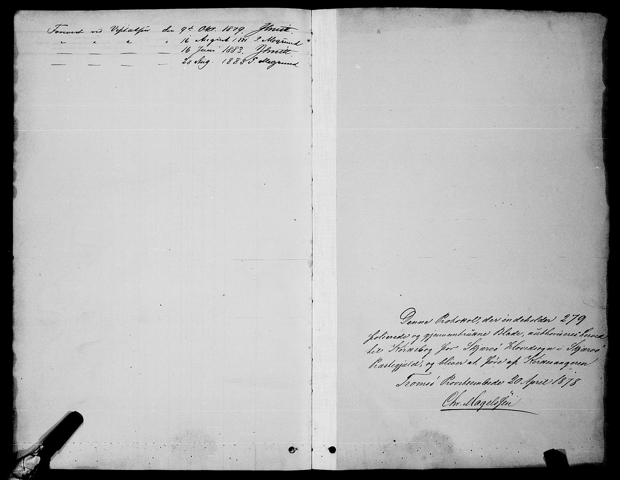 Skjervøy sokneprestkontor, SATØ/S-1300/H/Ha/Hab/L0006klokker: Parish register (copy) no. 6, 1878-1888