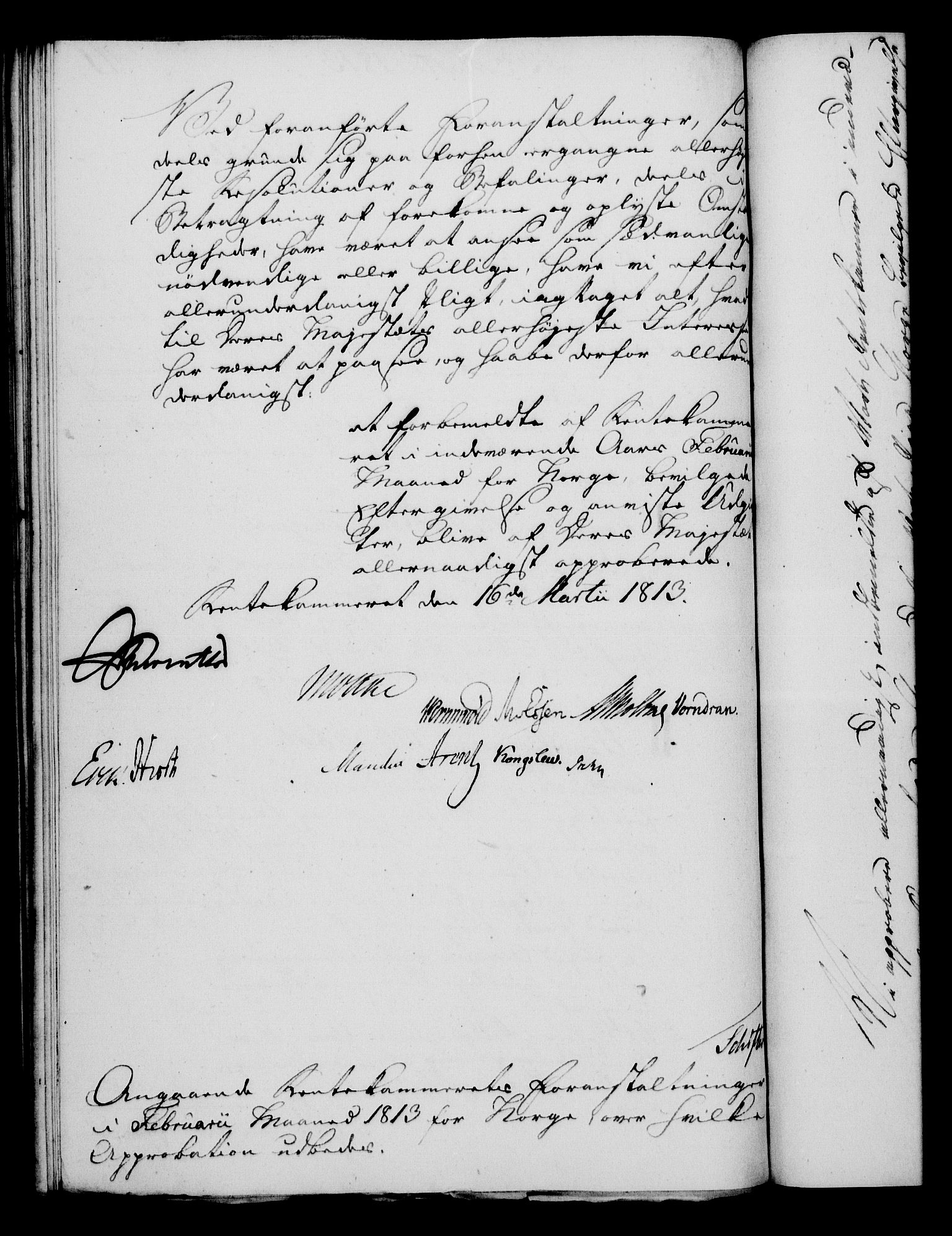 Rentekammeret, Kammerkanselliet, RA/EA-3111/G/Gf/Gfa/L0095: Norsk relasjons- og resolusjonsprotokoll (merket RK 52.95), 1813-1814, p. 164